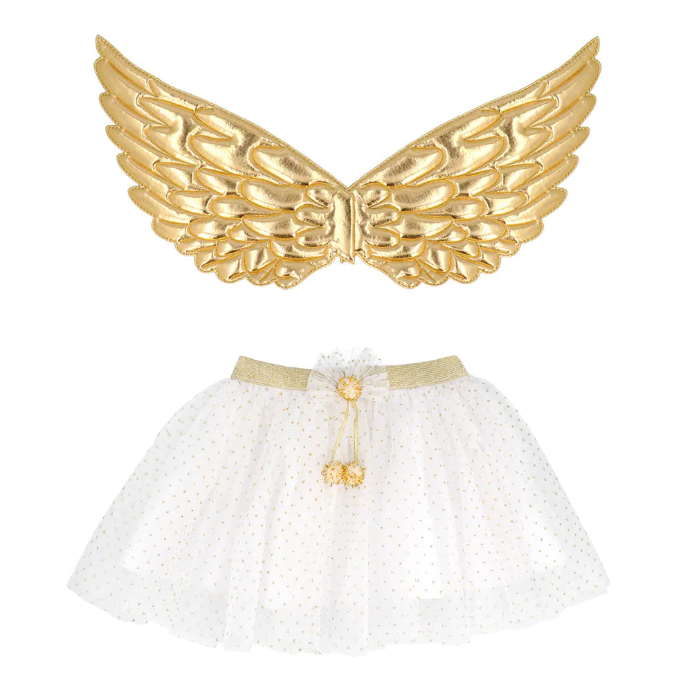 Satz Engel Kind gold oder silber Auswahl Flügel und Tütü Engelkostüm für Mädchen 4
