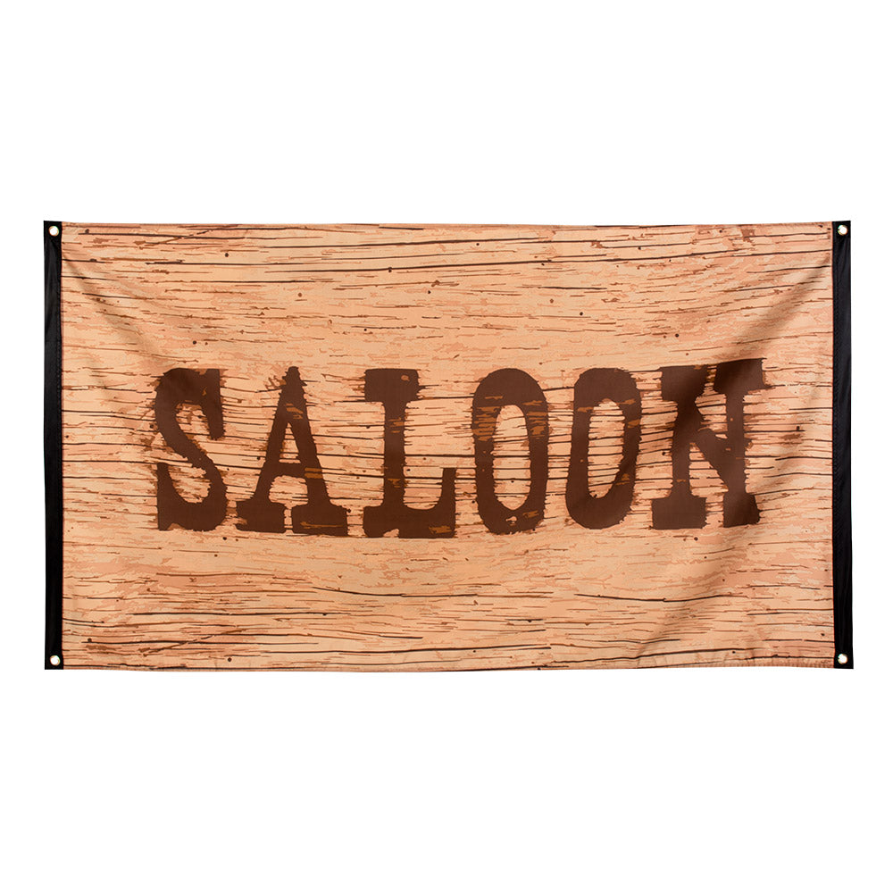 Fahne Wild West Saloon – Polyester Deko 90x150 cm für Westernparty & Bar