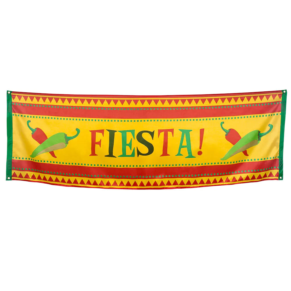 Polyester Banner Fiesta 74x220 cm – Partydeko Mexiko Mottoparty Zubehör