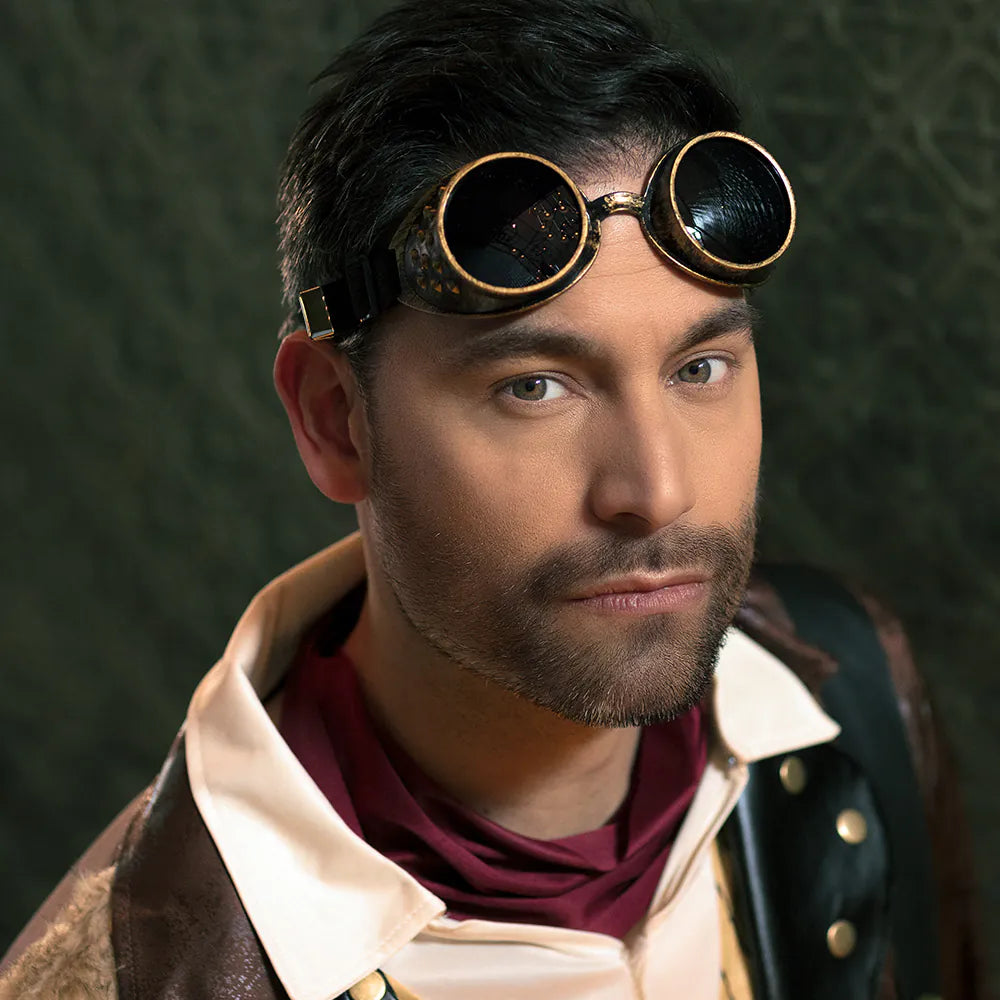 Partybrille Steampunk Retro Goggles – Kostüm Zubehör Festival Karneval 3