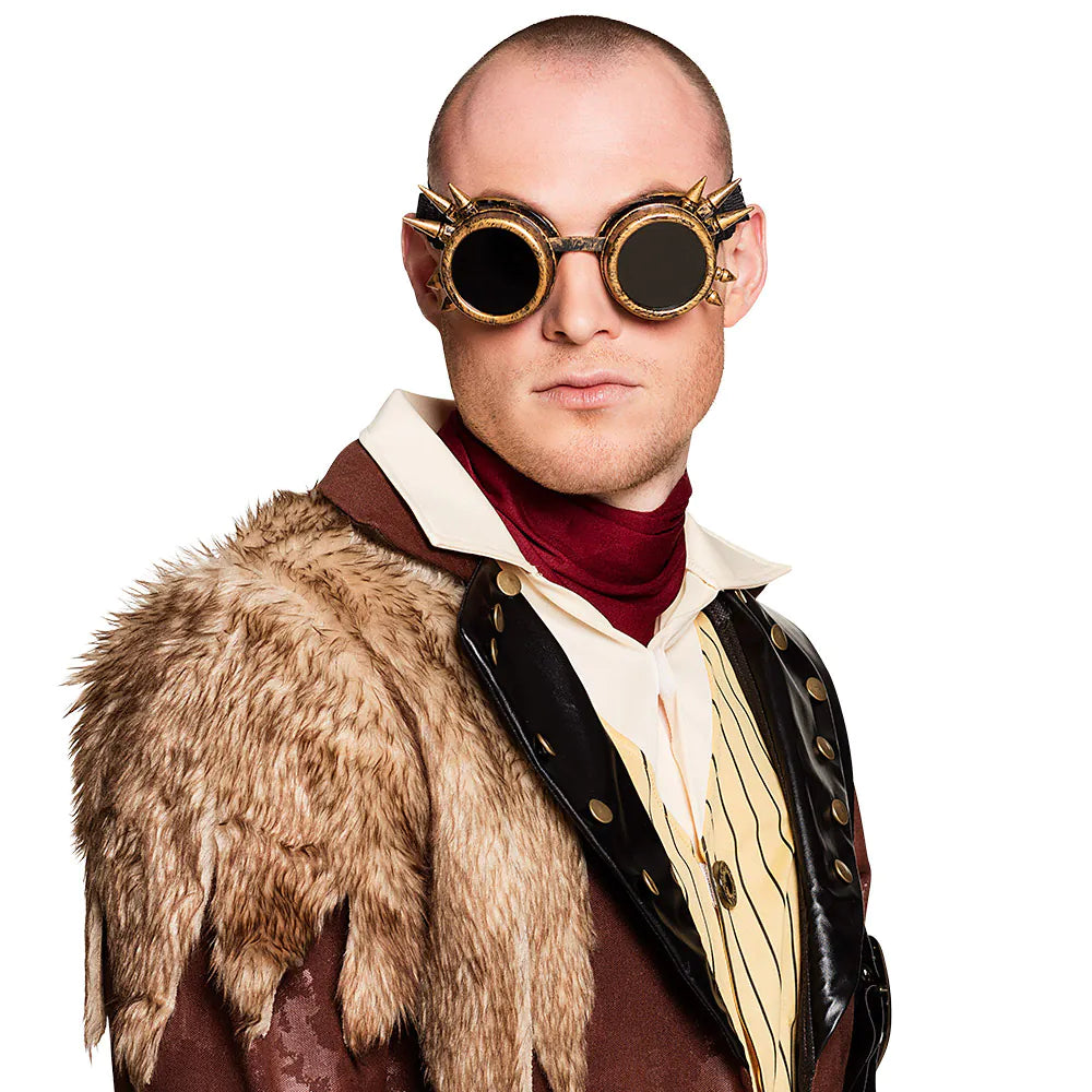 Partybrille Cyberpunk Kupfer Goggles – Festival Retro Brille Kostüm