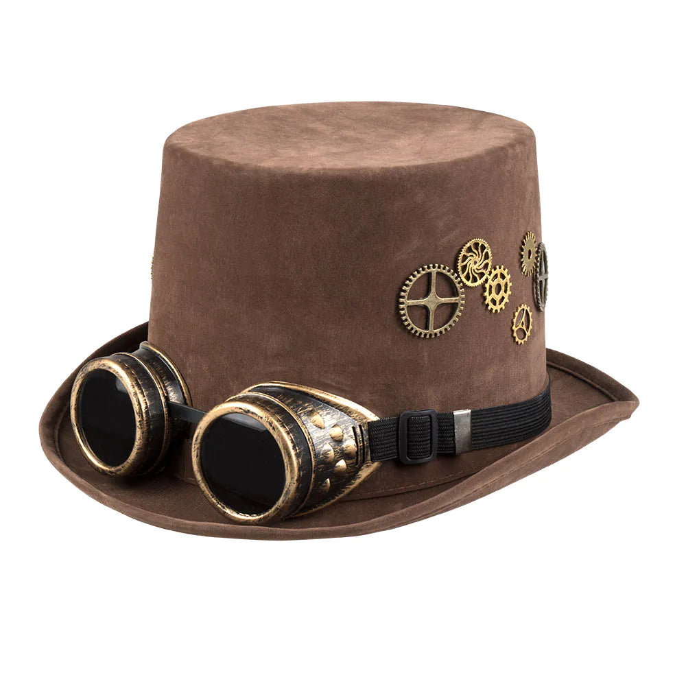 Hut Steampunk Sightpunk mit Partybrille – Kostümzubehör Karneval 2