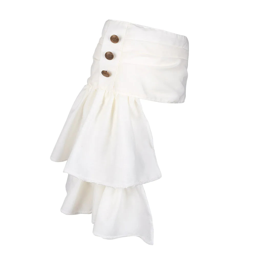 Jabot Steampunk – Rüschenkragen in Weiß für Herren Kostüm & viktorianischen Look 3