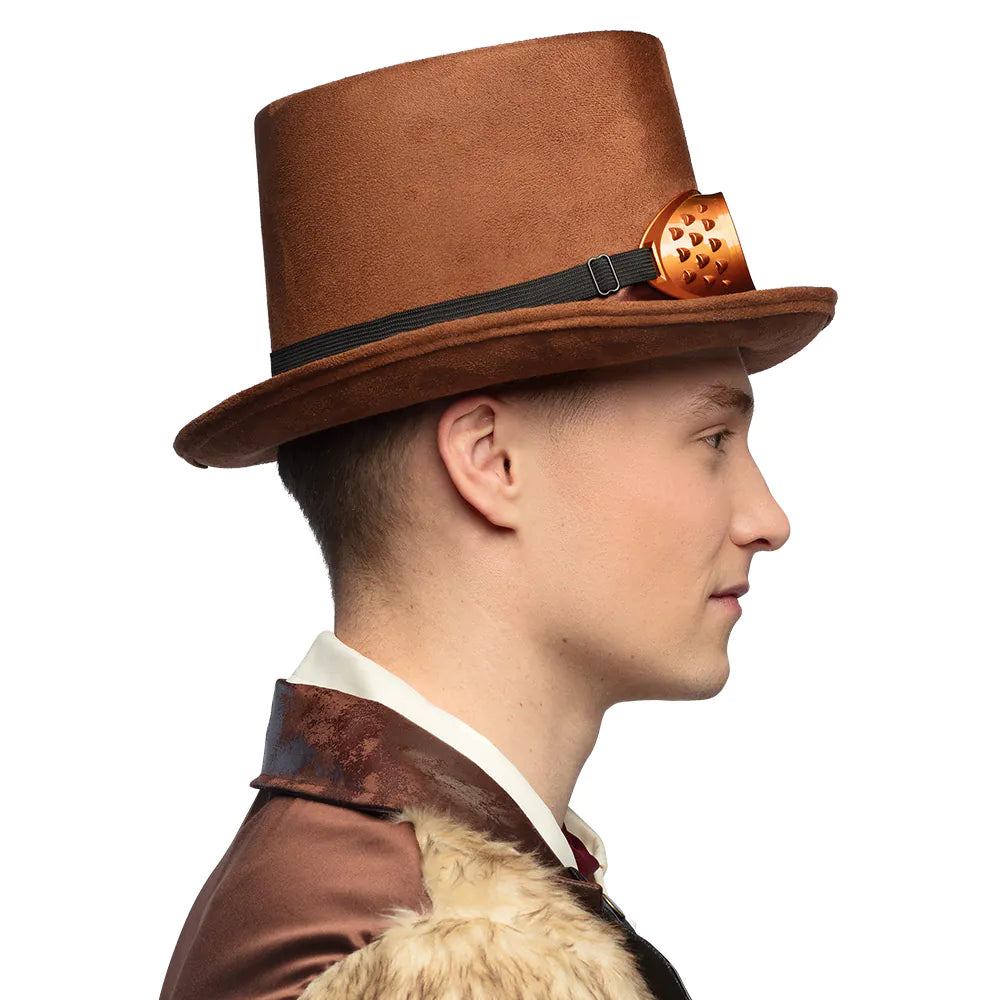 Hut Streetpunk mit Partybrille – Steampunk Zylinder Kostümzubehör 4