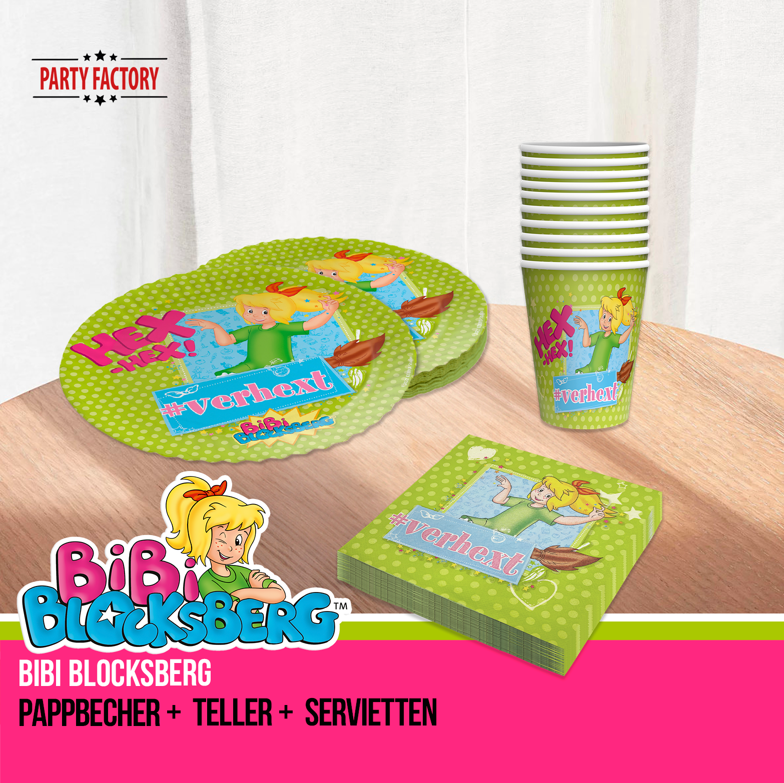 Bibi Blocksberg Partyset 52-tlg – Teller, Becher, Servietten, Tüten & Deko 5