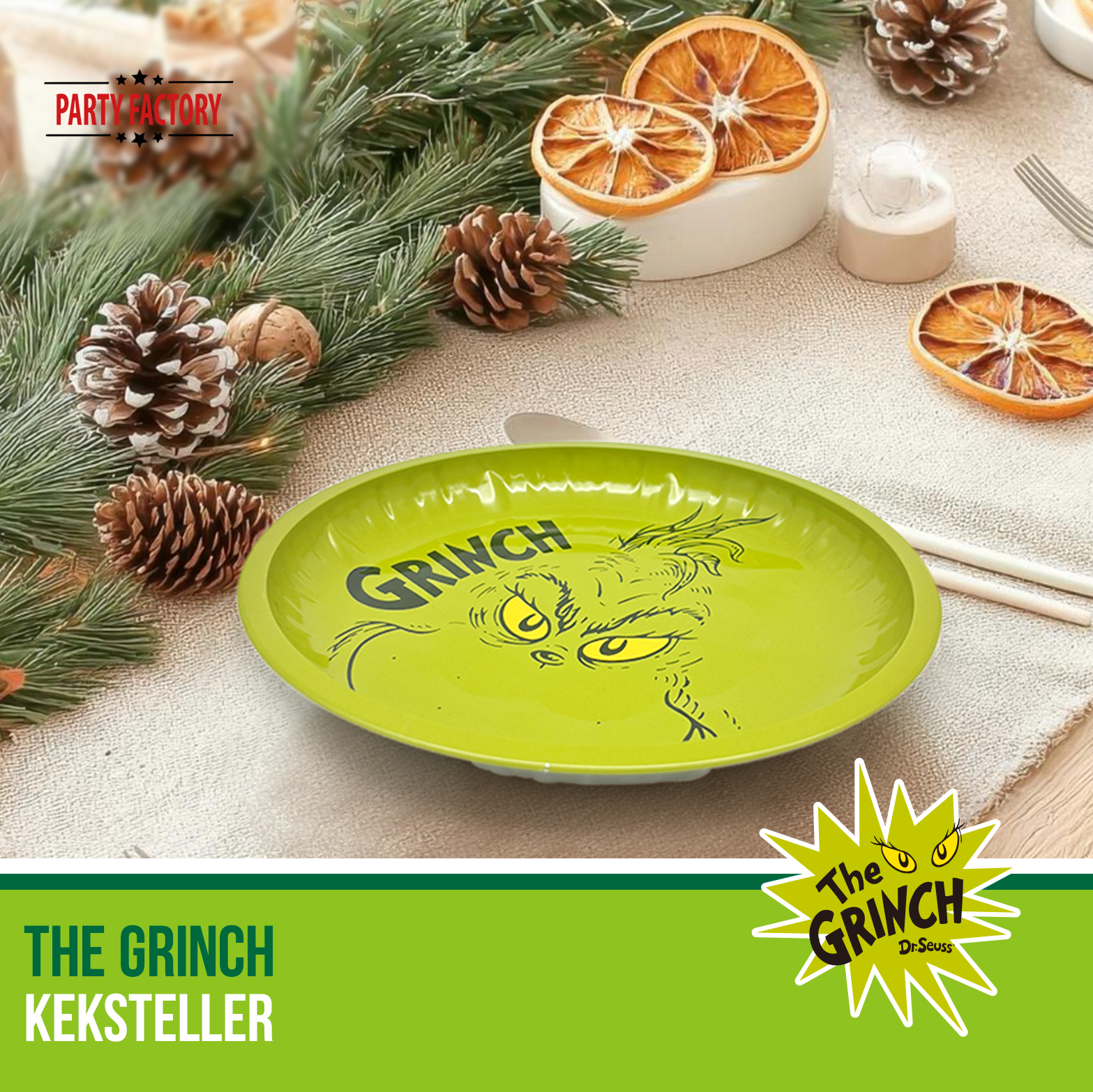 The Grinch Keksteller Grün Rot – 2-tlg Set für Plätzchen & Weihnachten 5