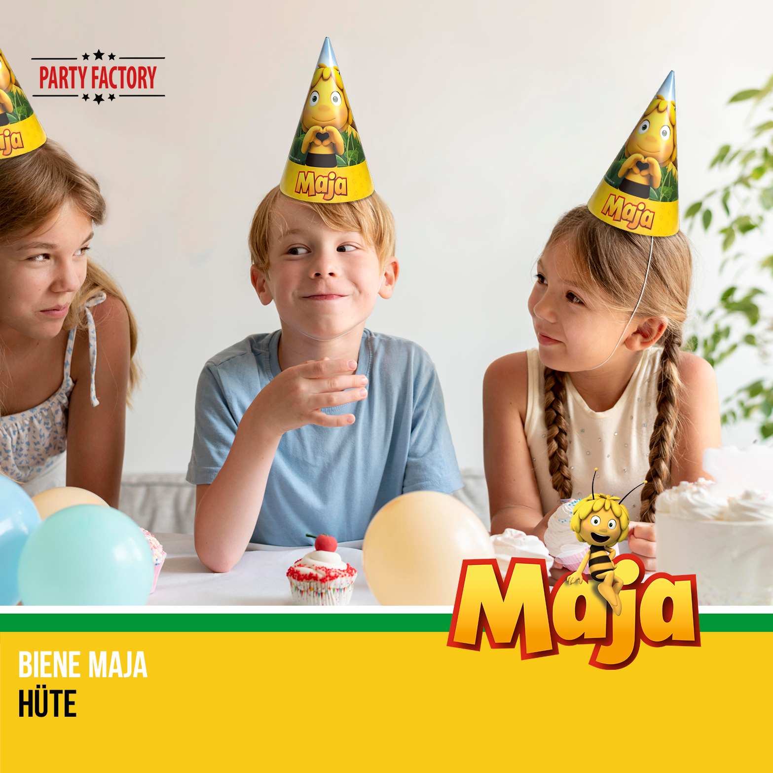 Biene Maja 48-tlg. Party Set – Geburtstag Deko mit Hüten Wimpel Tischdecke 2