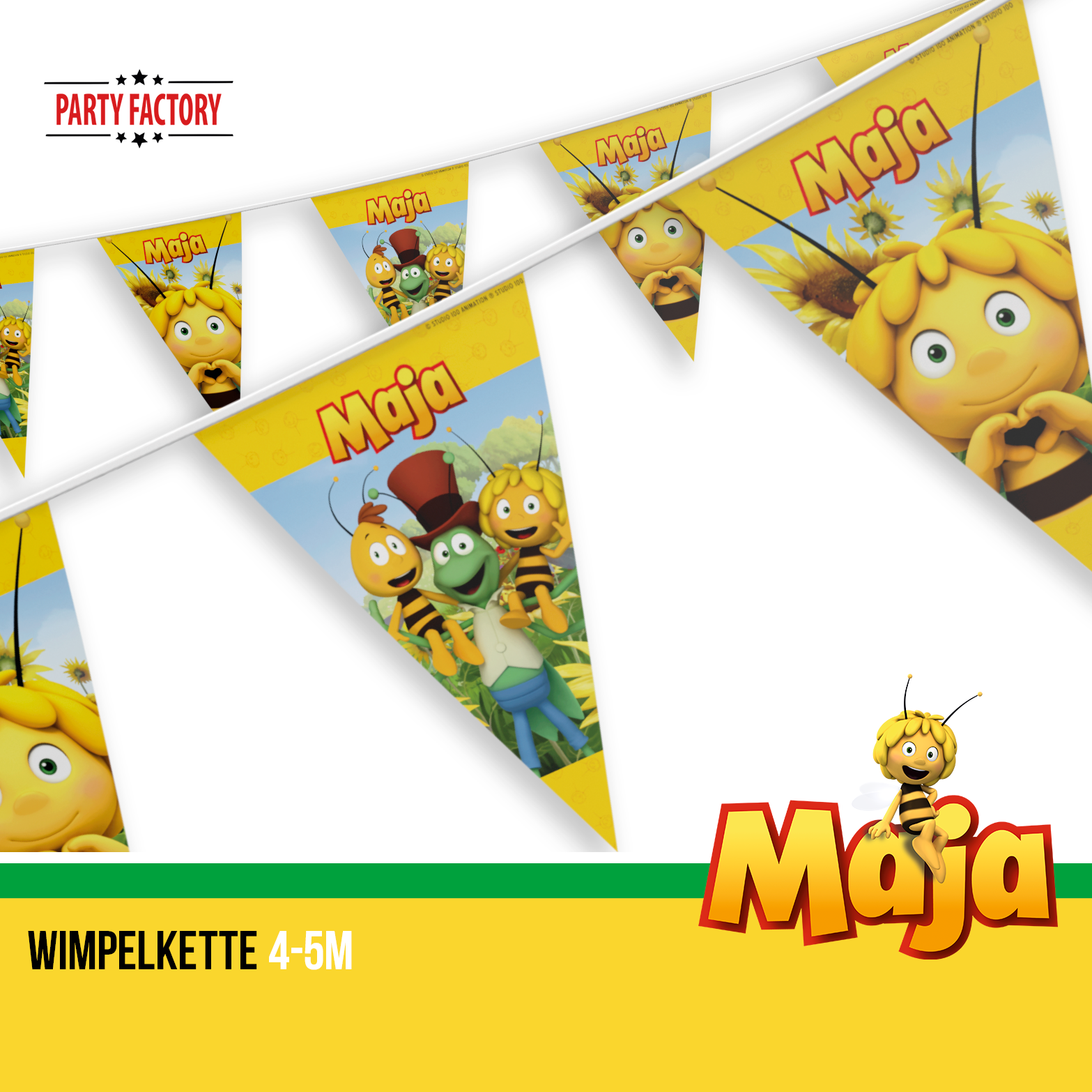 Biene Maja 57-tlg. Party Set – Geburtstag Deko mit Ballons Wimpel Geschenktüten 4