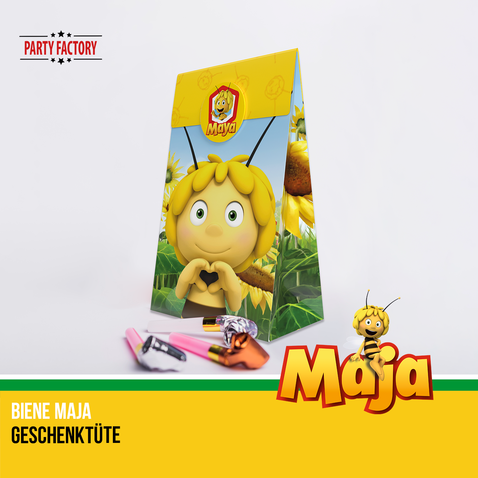 Biene Maja 57-tlg. Party Set – Geburtstag Deko mit Ballons Wimpel Geschenktüten 5