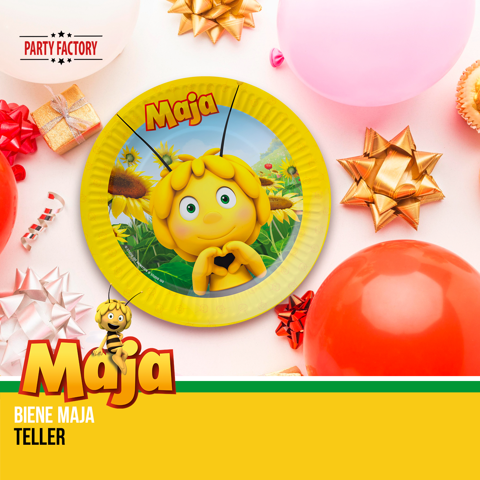 Biene Maja 47-tlg. Party Set – Geburtstag Deko mit Geschenktüten Wimpel 7