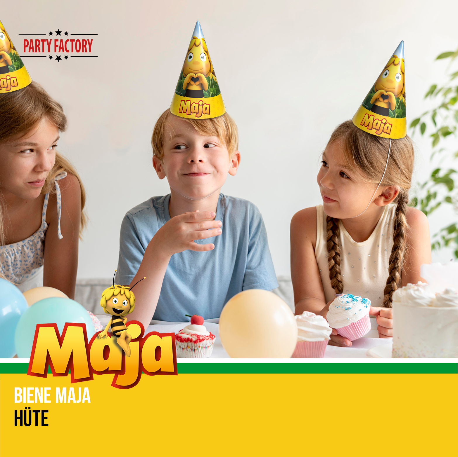 Biene Maja 114-tlg. Party Set – Deko Hüten Wimpel Tischdecke Geschenktüten 6
