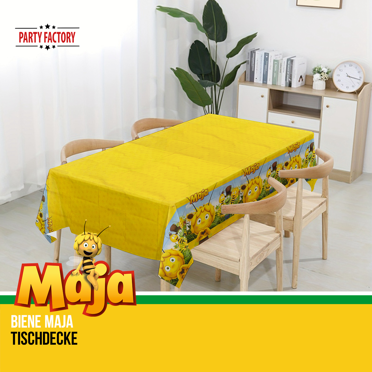 Biene Maja 38-tlg. Set – Geburtstag Deko mit Wimpel Tischdecke Servietten 7