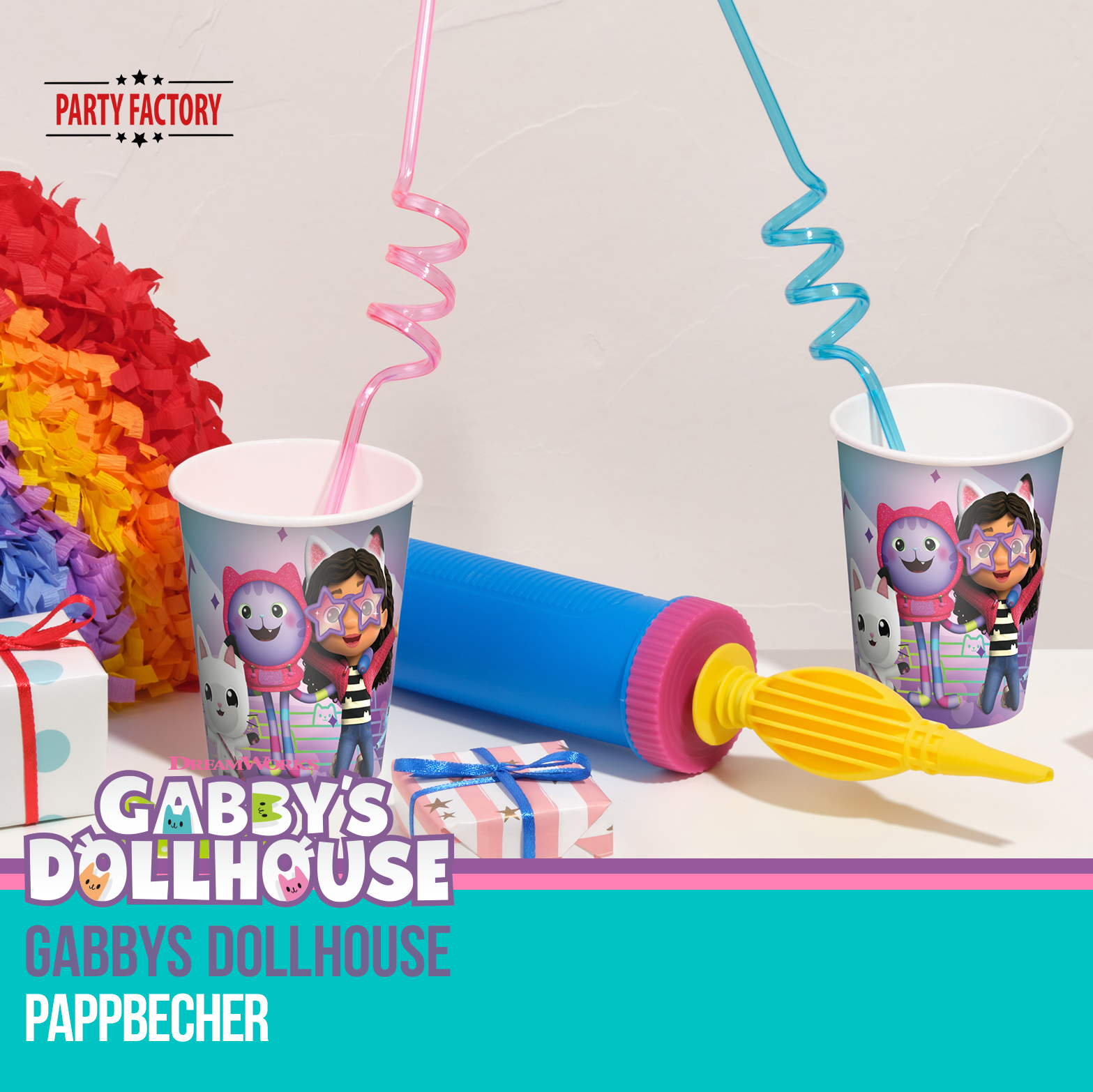 Gabby’s Dollhouse Partyset 92-tlg – Teller, Becher, Servietten & Geschenktüten 5
