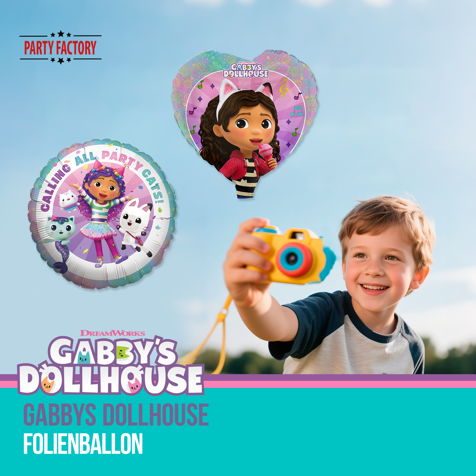 Gabby’s Dollhouse Partyset 51-tlg – Teller, Becher, Servietten, Ballons & Deko 6