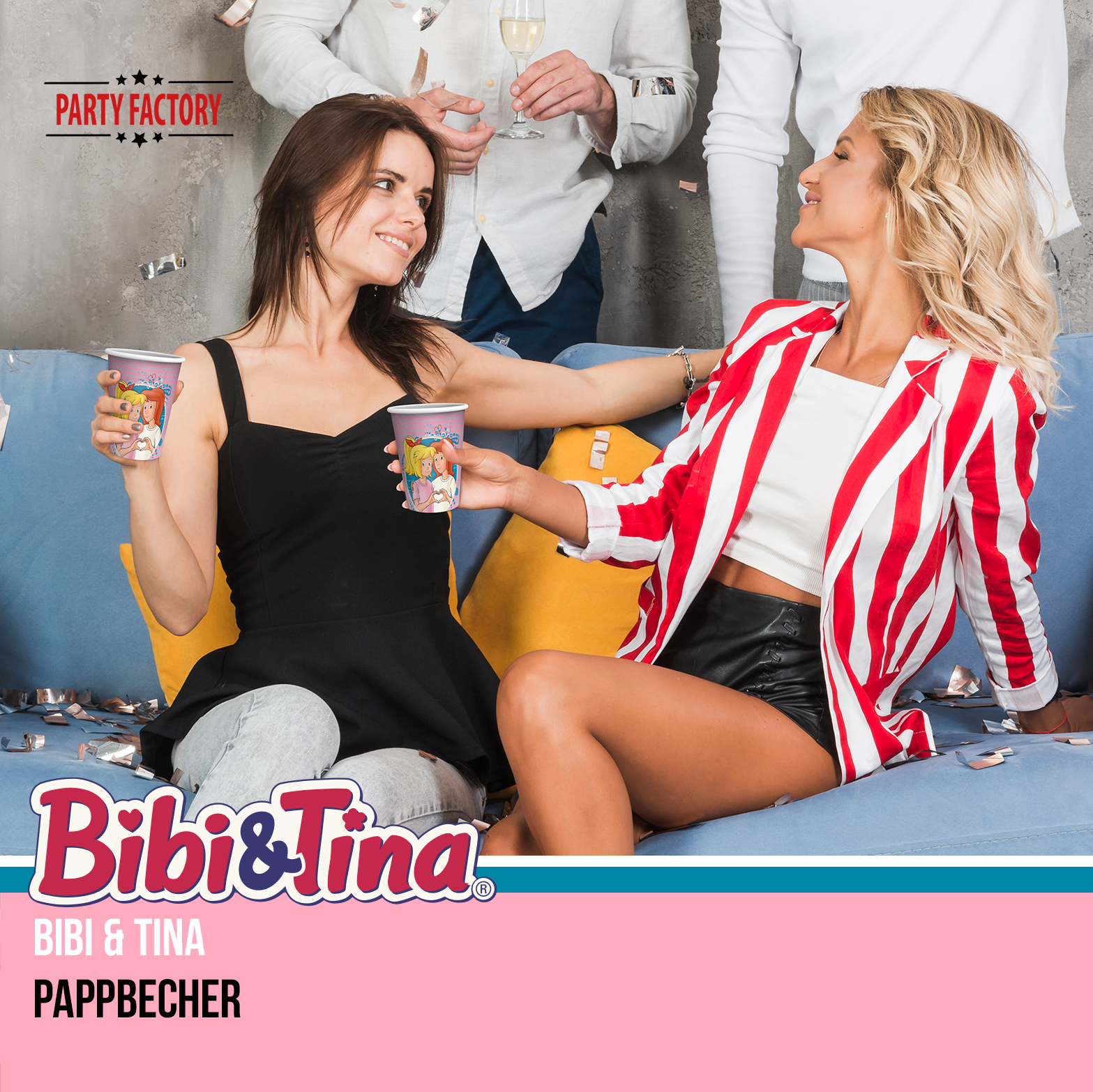 Bibi & Tina 94-tlg. Party Set – Geburtstag Deko mit Tischdecke Wimpel Hüte 7