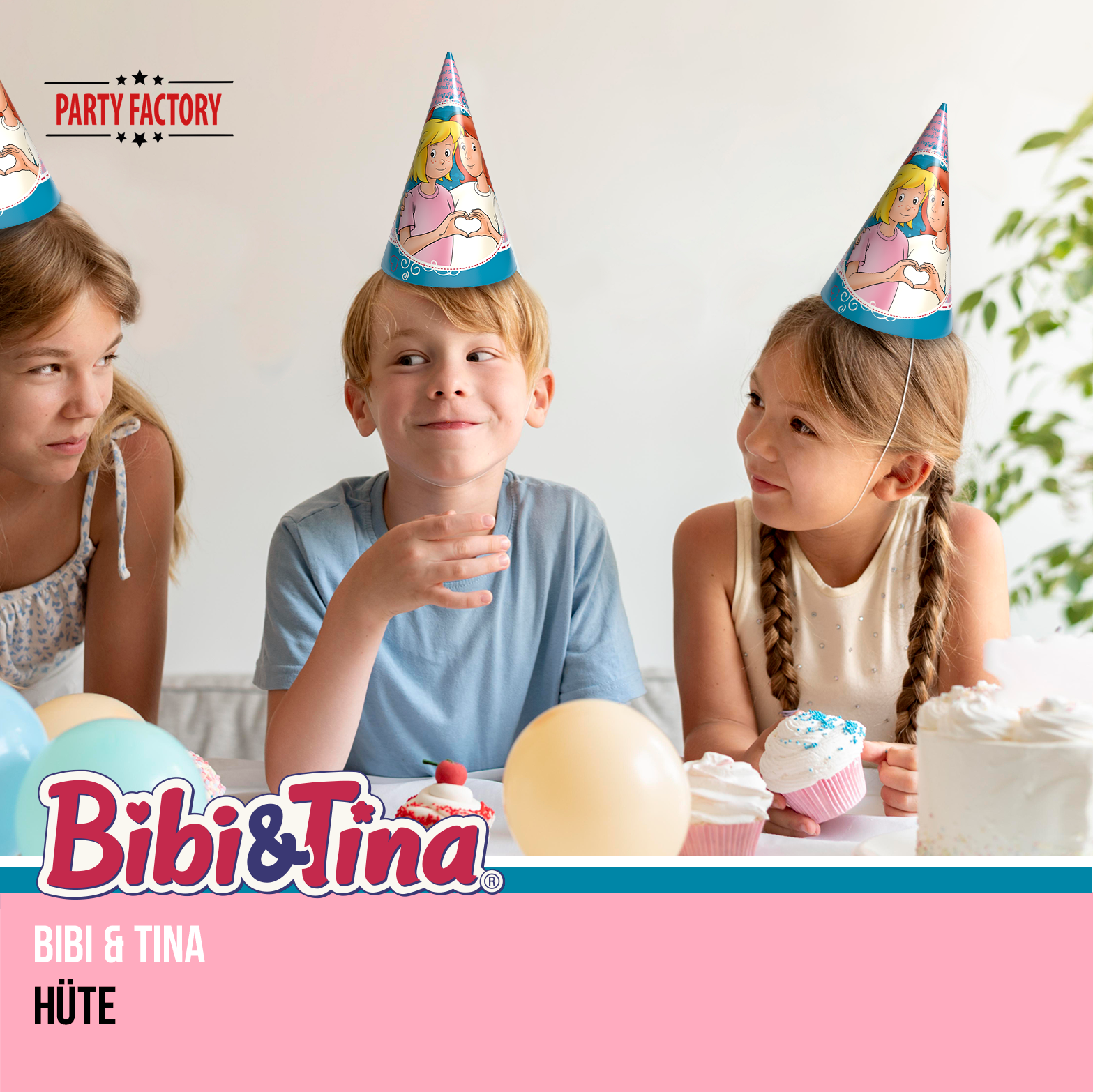 Bibi & Tina 94-tlg. Party Set – Geburtstag Deko mit Tischdecke Wimpel Hüte 6