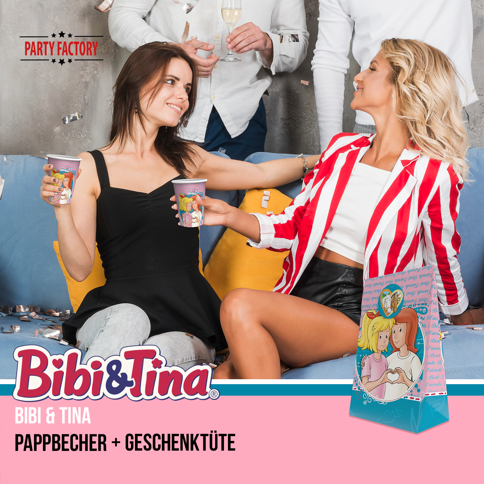 Bibi & Tina 47-tlg. Party Set – Kindergeburtstag Deko Wimpel Geschenktüten 7