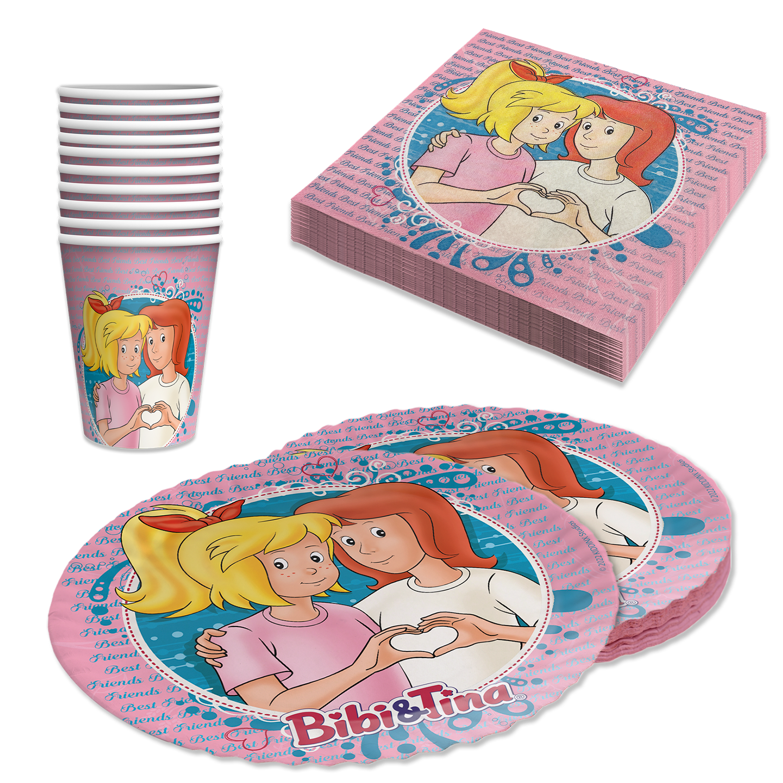 Bibi & Tina 36-tlg Party Set - 8 Becher 8 Teller 20 Servietten Kindergeburtstag