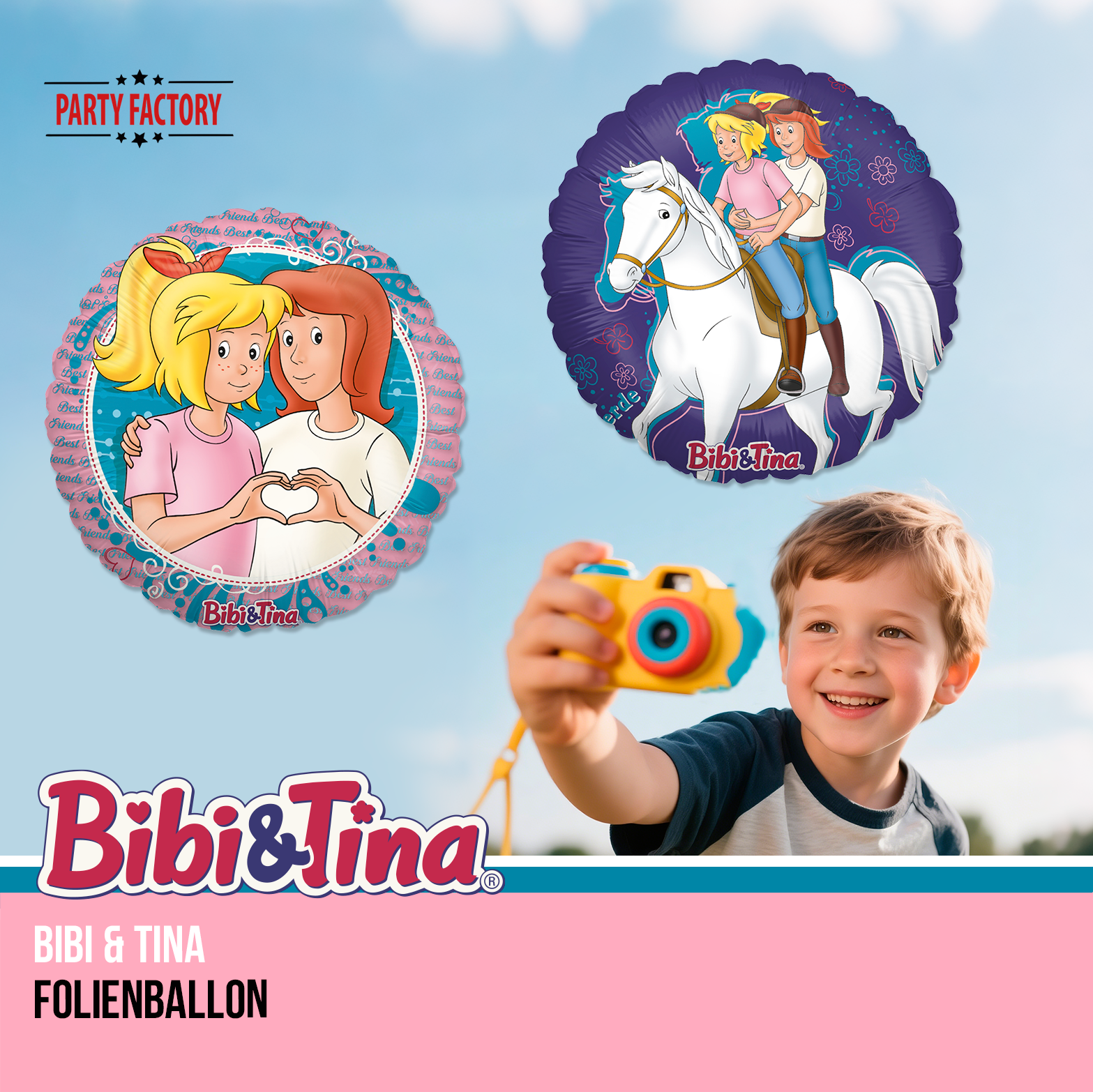 Bibi & Tina 57-tlg. Party Set – Geburtstag Deko Ballons Wimpel Geschenktüten 6