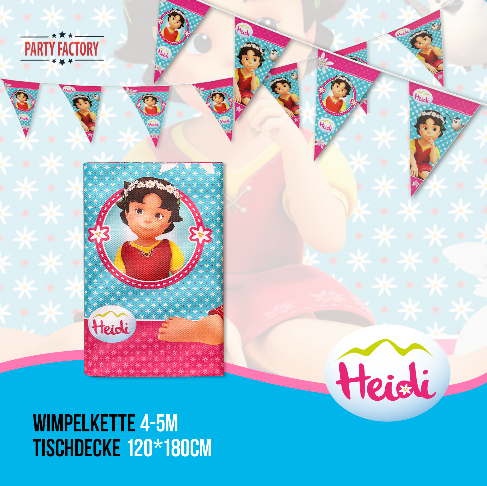 Heidi 82-tlg. Party Set – Kindergeburtstag Deko mit Bechern Tellern Servietten 4