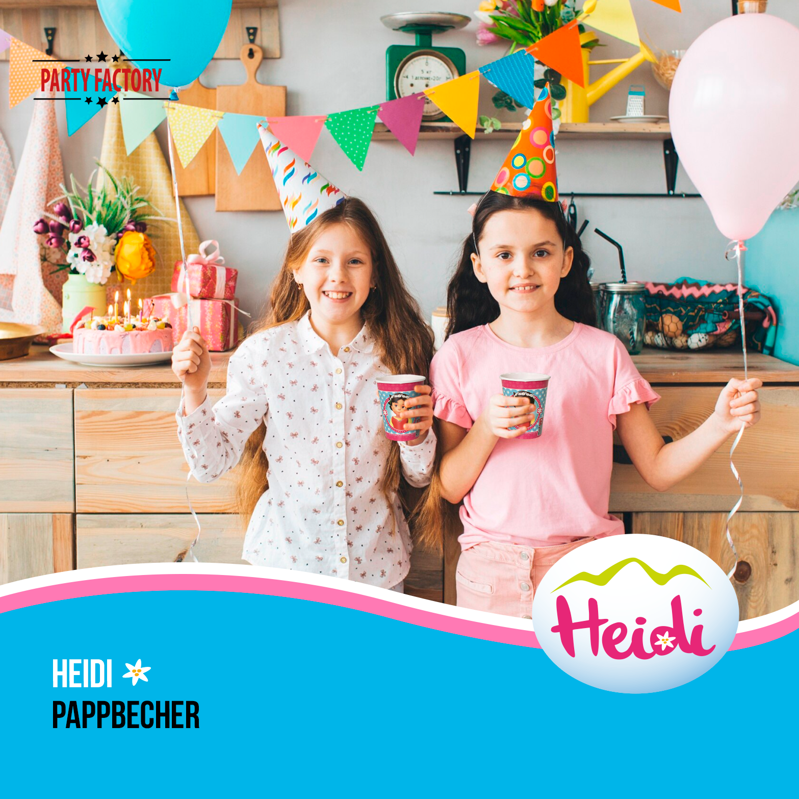 Heidi 80-tlg. Party Set – Kindergeburtstag Deko mit Bechern Tellern Servietten 6
