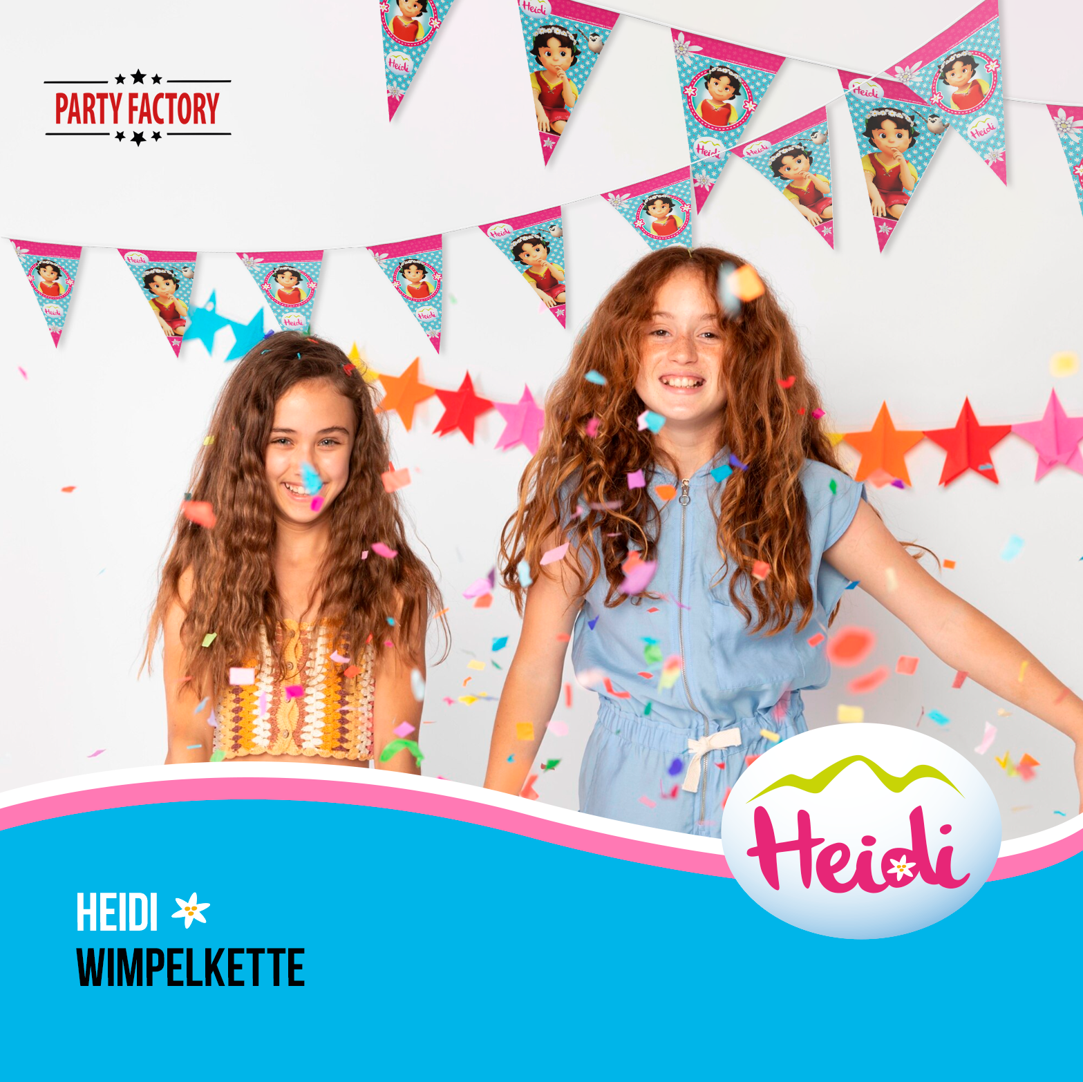 Heidi 51-tlg. Party Set – Geburtstag Deko mit Folienballons Wimpel 6