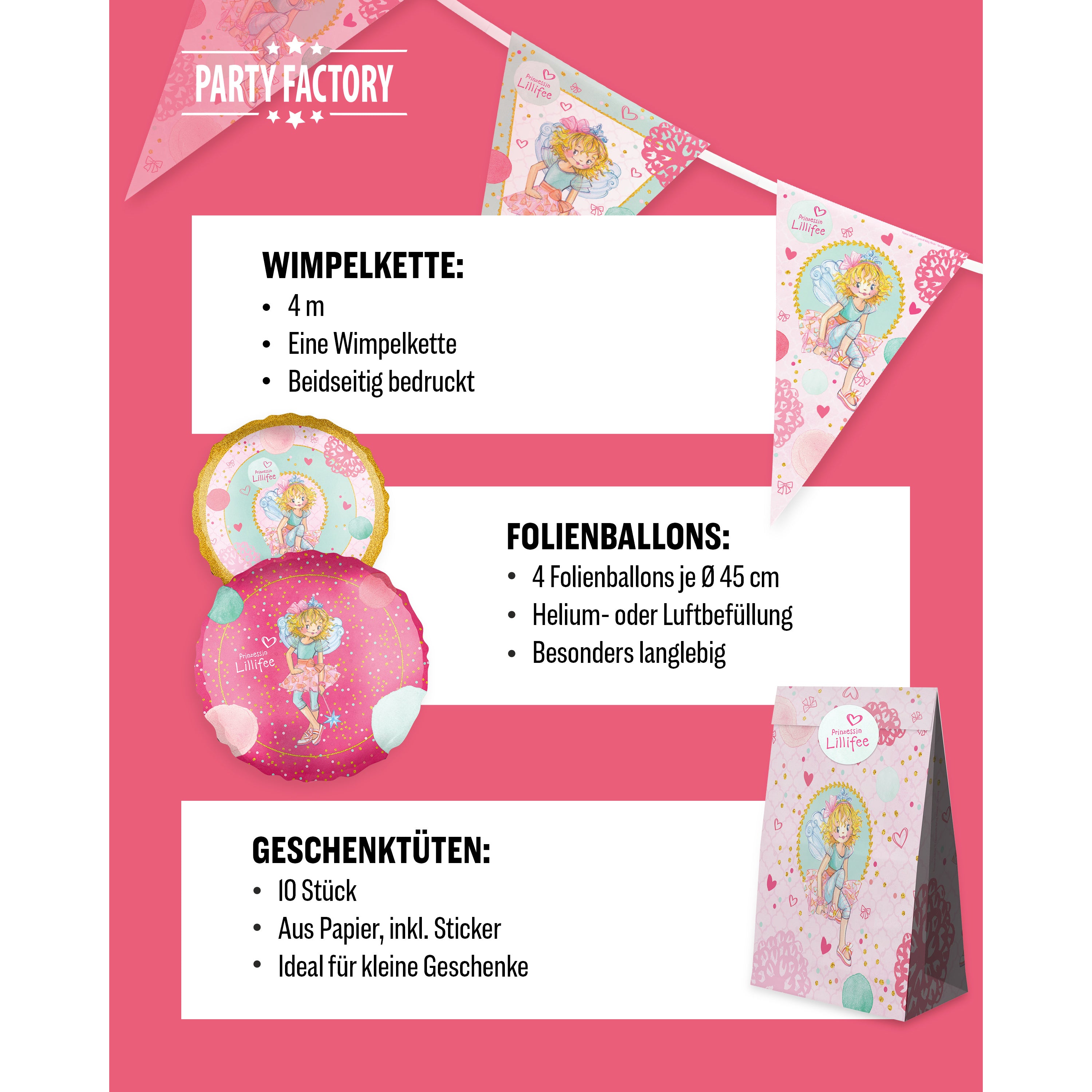 lillifee handschuhe Prinzessin Lillifee Geburtstagsset – Deko, Ballons & Geschenkbeutel
