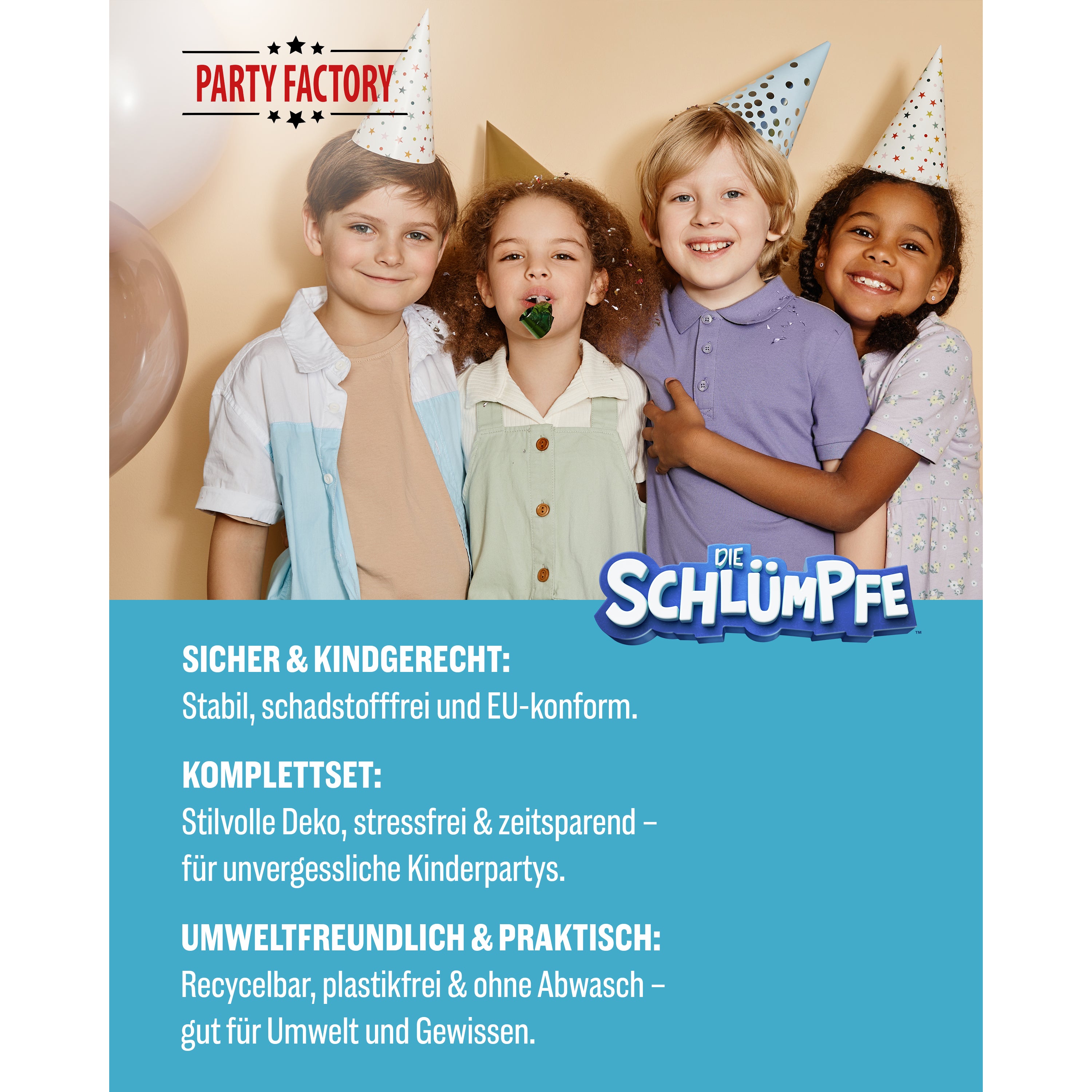 Die Schlümpfe 37-tlg. Party Set – Geburtstag Deko mit Wimpel Servietten 5