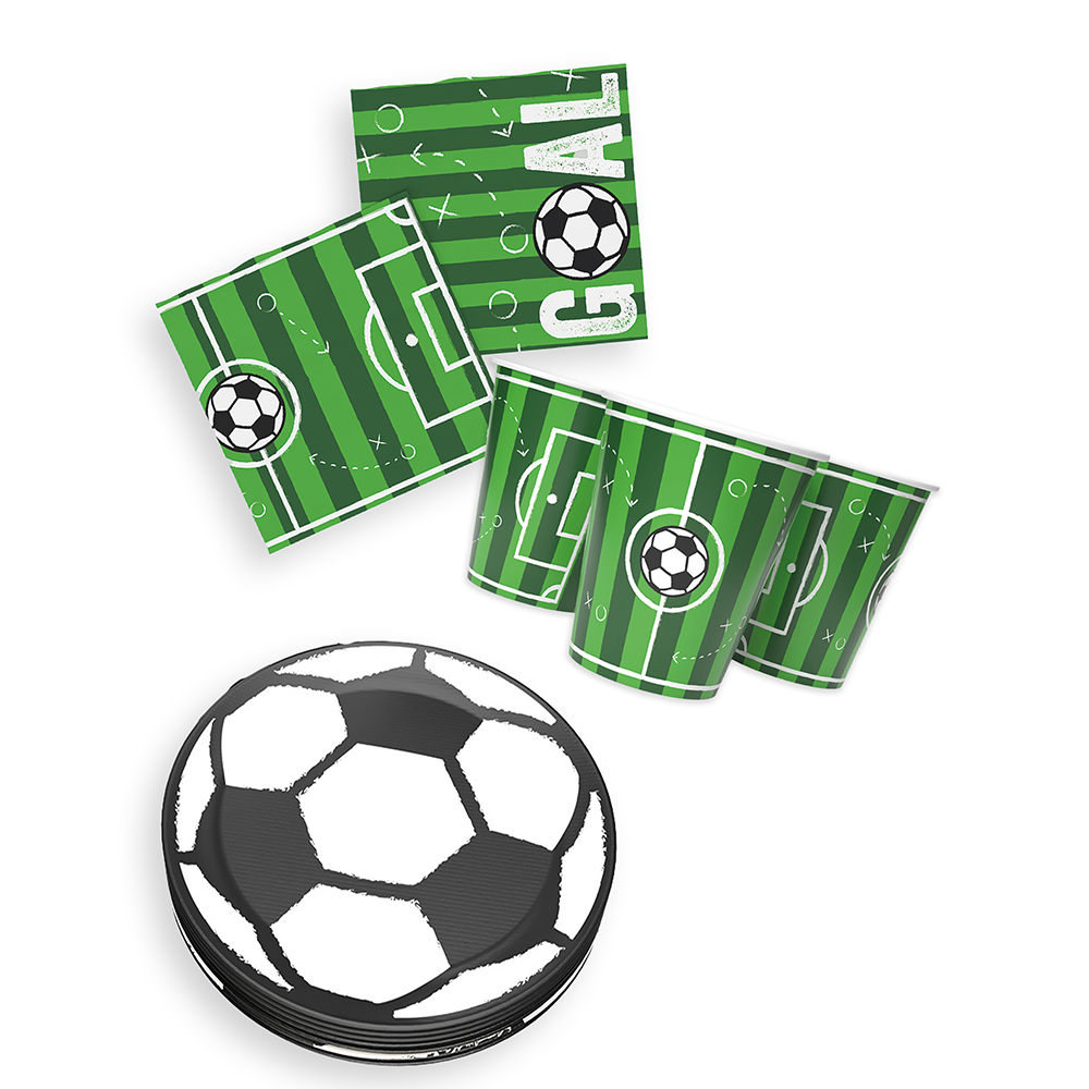 Fussball Goal 3-teiliges Party-Set mit 16 Papptellern, 16 Pappbechern und 40 Servietten 7