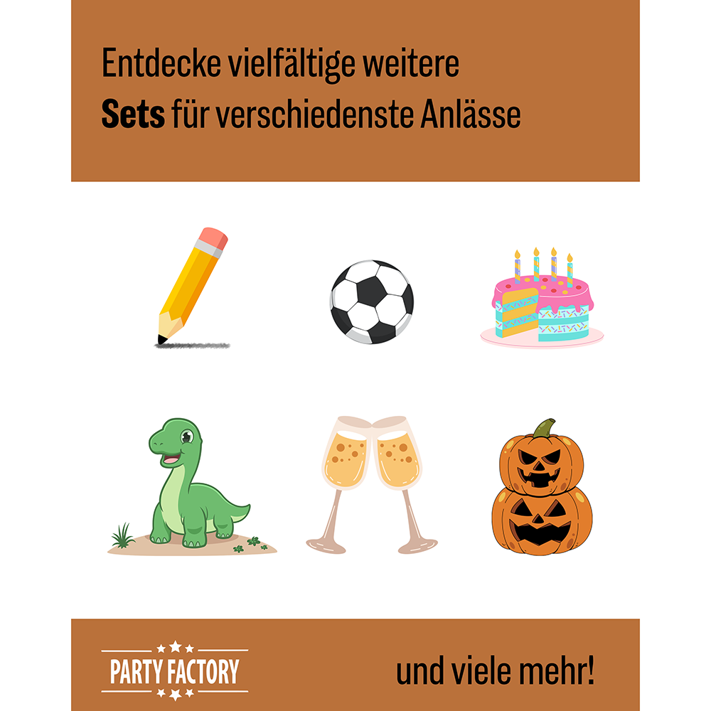 Dino Realistisch 5-teiliges Party-Set mit 8 Papptellern, 8 Pappbechern, 20 Servietten, 1 Wimpelkette und 10 Geschenktüten 7