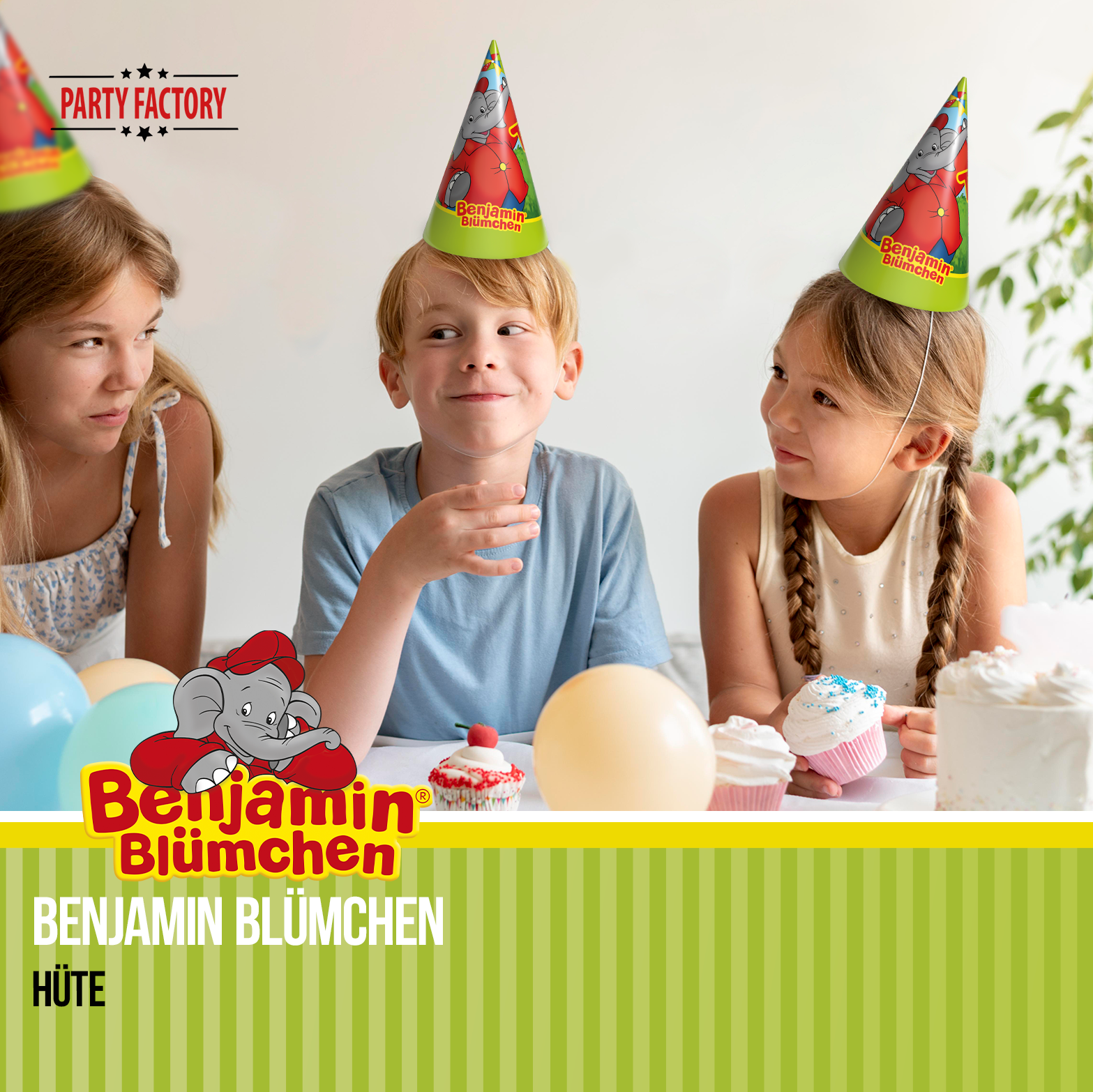 Benjamin Blümchen Partyset 102-tlg Doppelpack Geschirr, Servietten, Partyhüte & Deko 6