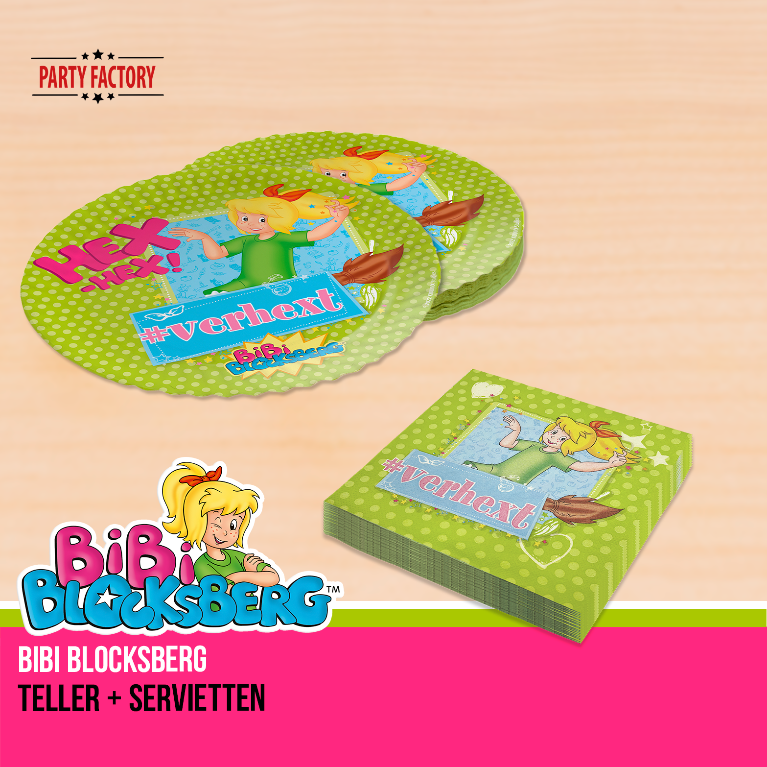 Bibi Blocksberg Partyset 41-teilig – Becher, Teller, Servietten & Wimpel 6
