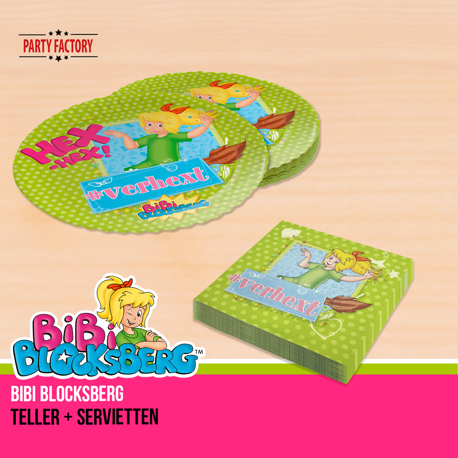 Bibi Blocksberg Partyset 40-tlg – Teller, Becher, Servietten Kindergeburtstag 6