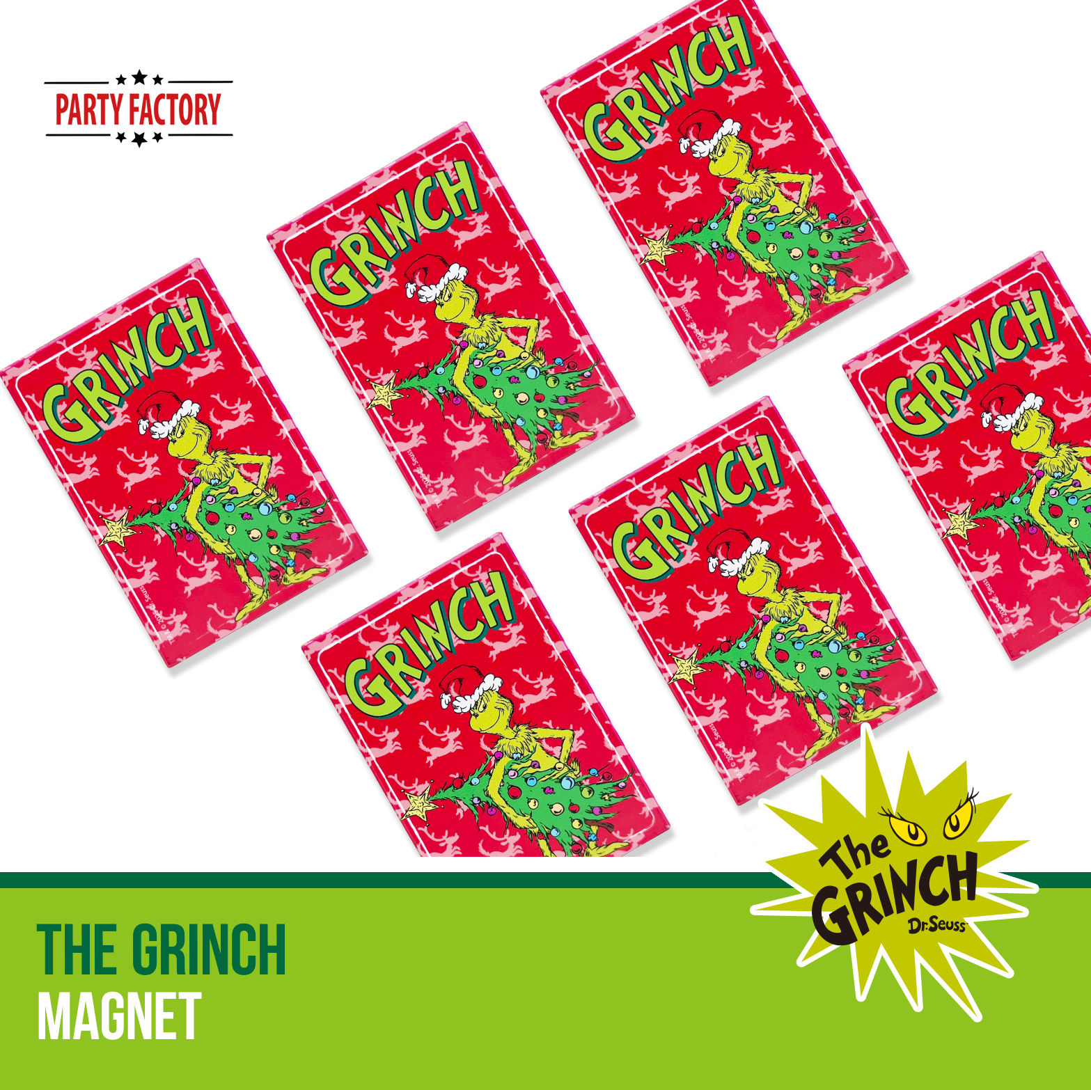 The Grinch Magnet Set 2-teilig rot – Magnete für Kühlschrank & Tafel 6