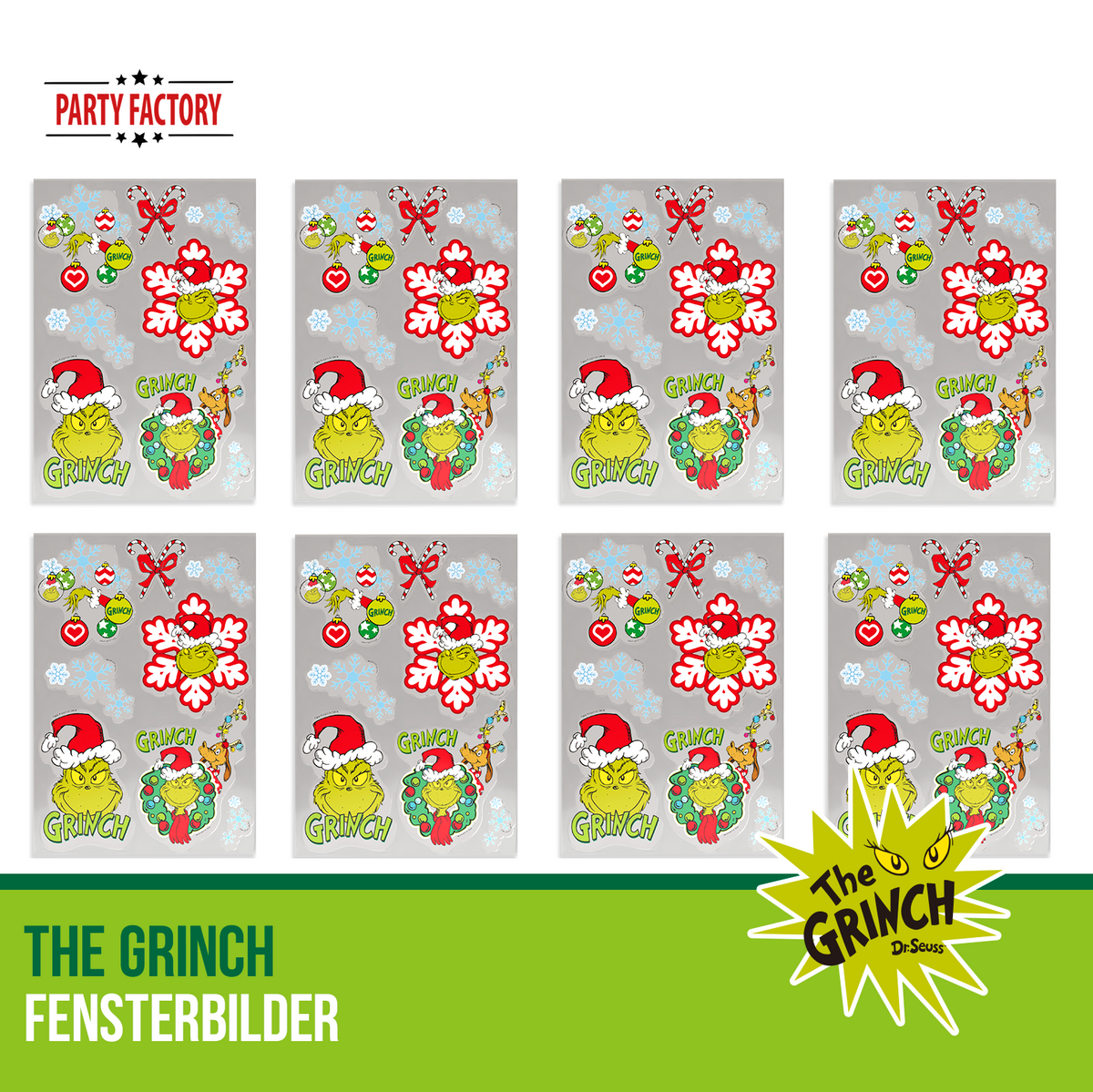 The Grinch Fensterbilder – Weihnachtsdeko mit Kultmotiv