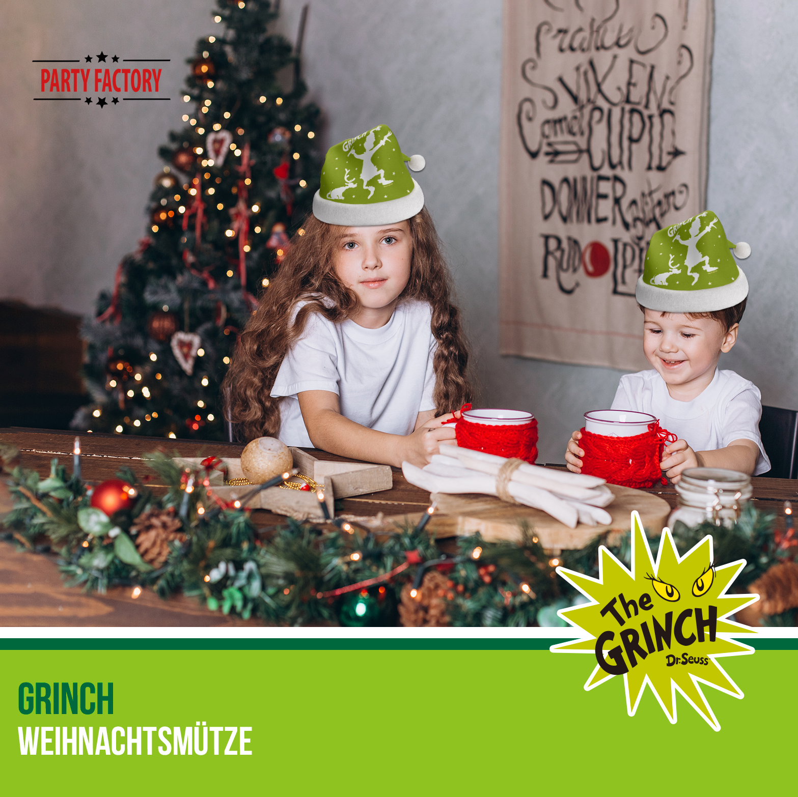 The Grinch Weihnachtsmützen im 6er Pack – festliches Weihnachtsset 6