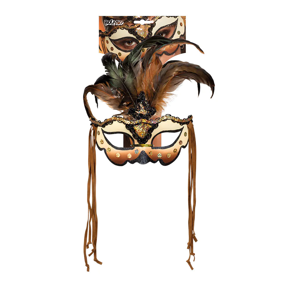 Augenmaske Voodoo Mamba mit Federn – Karneval & Halloween Accessoire 3