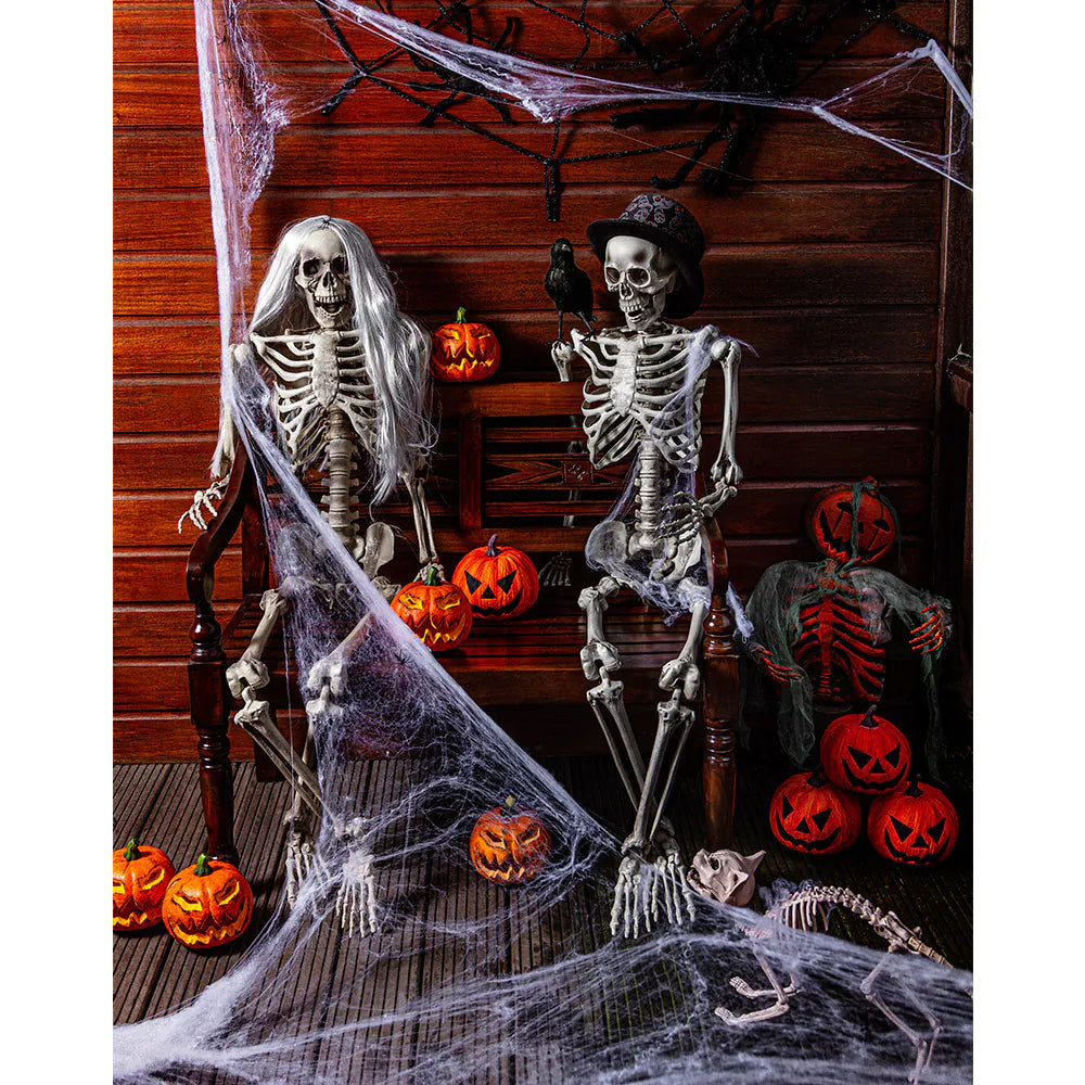 Spinngewebe 20 g weiß mit 3 Spinnen Halloween Deko Netz für innen und außen 3