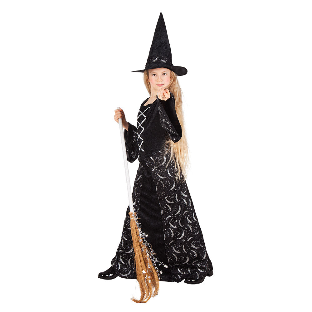 Kinderkostüm Midnight witch schwarz für Mädchen 7–9 oder 10-12 Jahre Auswahl 4