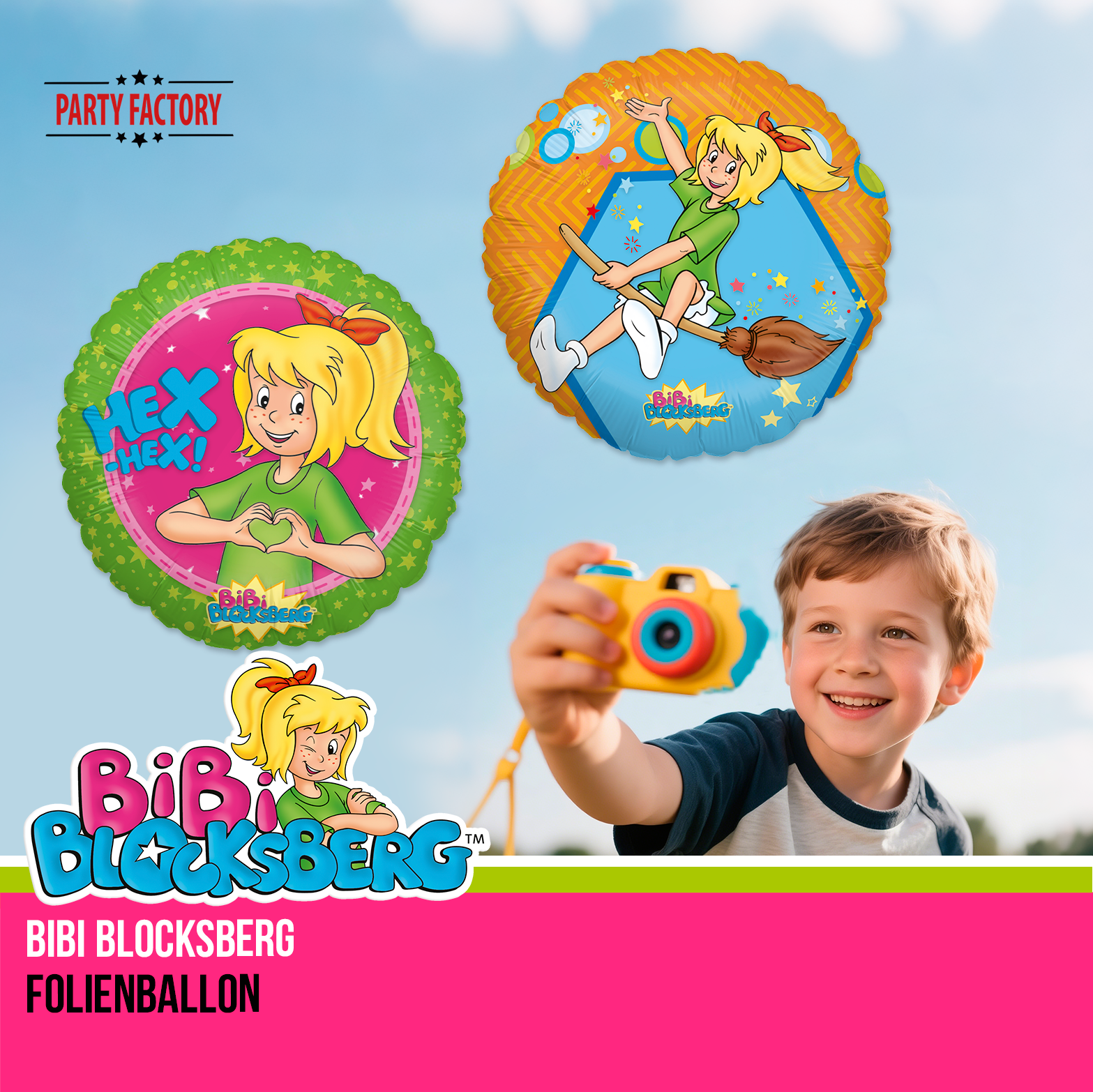 Bibi Blocksberg Partyset 51-tlg. Geschirr, Servietten, Wimpel, Folienballons 7