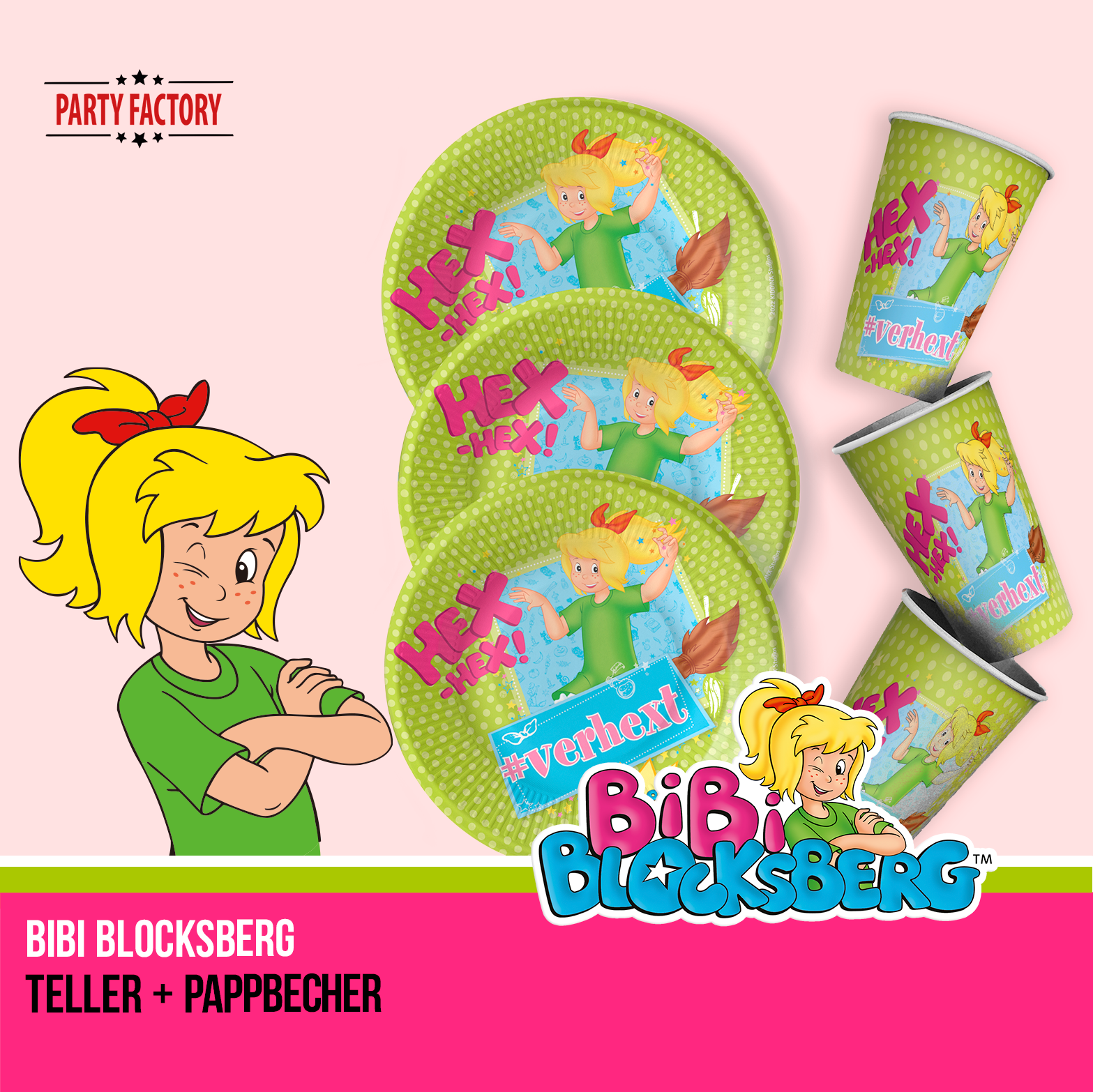 Bibi Blocksberg Partyset 40-tlg – Teller, Becher, Servietten Kindergeburtstag 7
