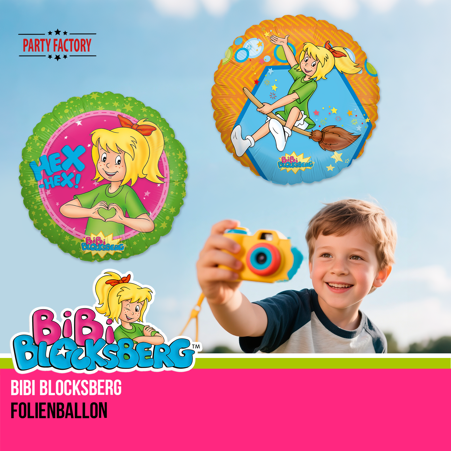 Bibi Blocksberg Partyset 55-tlg – Geschirr, Servietten, Wimpel, Folienballons & Tüten 10