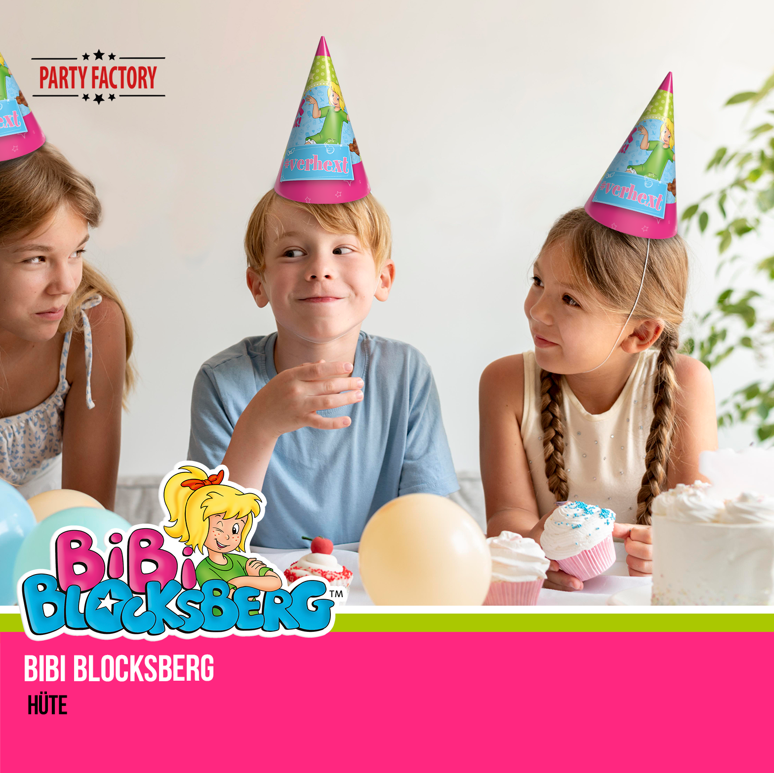 Bibi Blocksberg Partyset 62-tlg, Geschirr, Servietten, Deko, Partyhüte & Tüten 7
