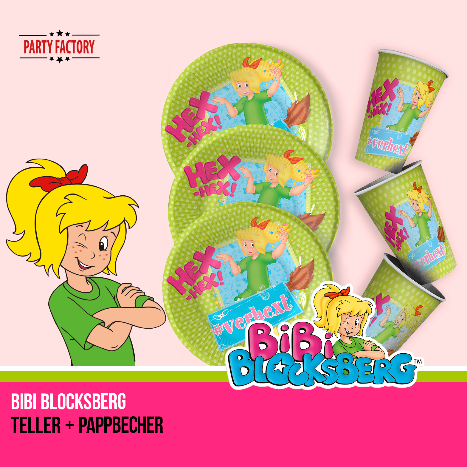 Bibi Blocksberg Partyset 80-tlg – Doppelpack Teller, Becher & Servietten 6
