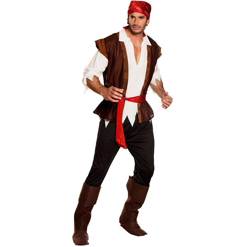 Pirat Kostüm für Herren Thunder 7-lig Hose Weste Gürtel Shirt Bandana 2 Stulpen 5