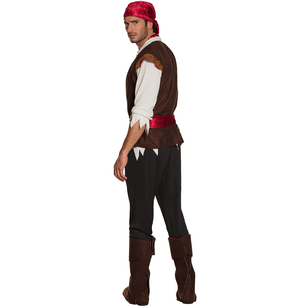 Pirat Kostüm für Herren Thunder 7-lig Hose Weste Gürtel Shirt Bandana 2 Stulpen 2