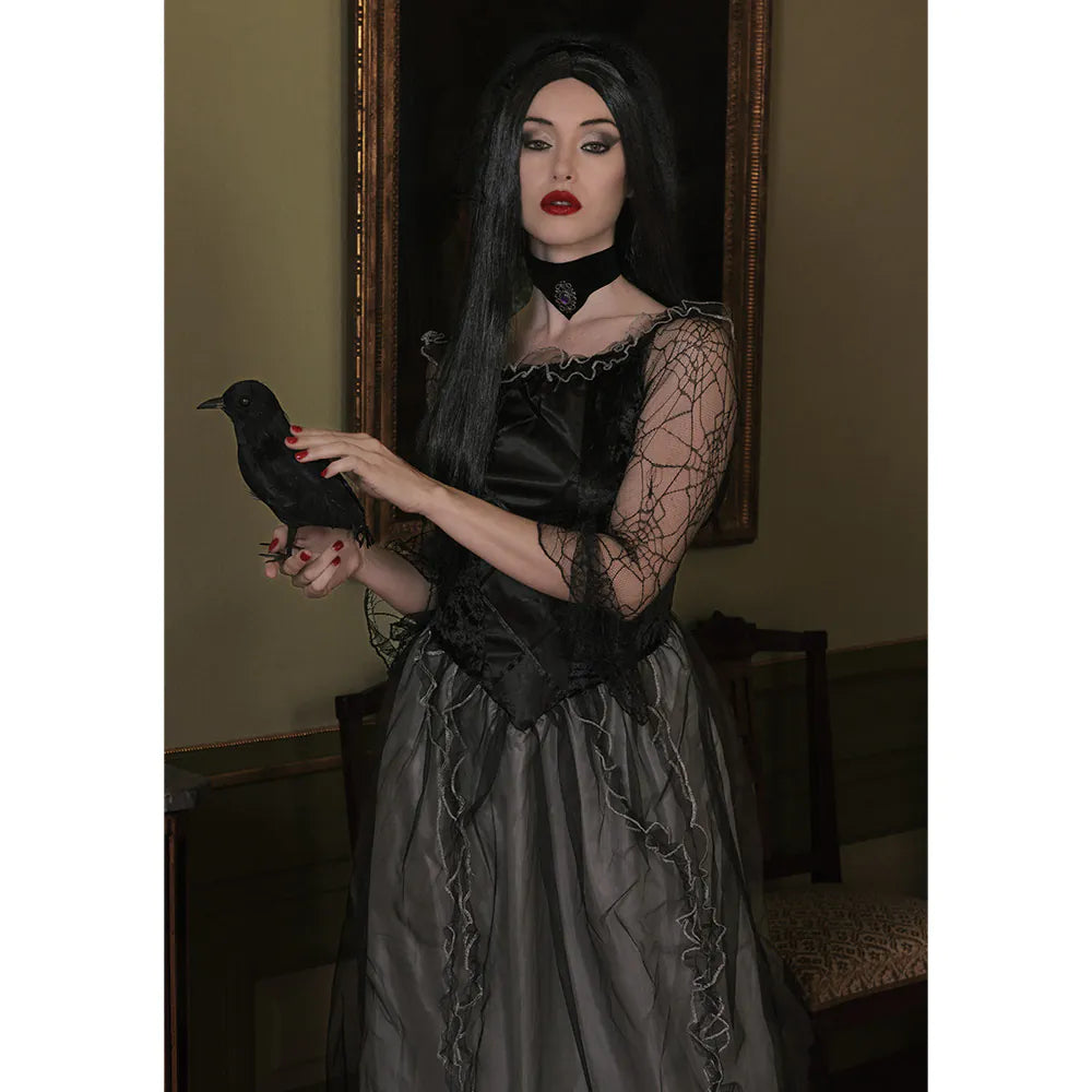 Perücke Hexe – Lange schwarze Damenperücke für Hexenkostüme & Halloween 5