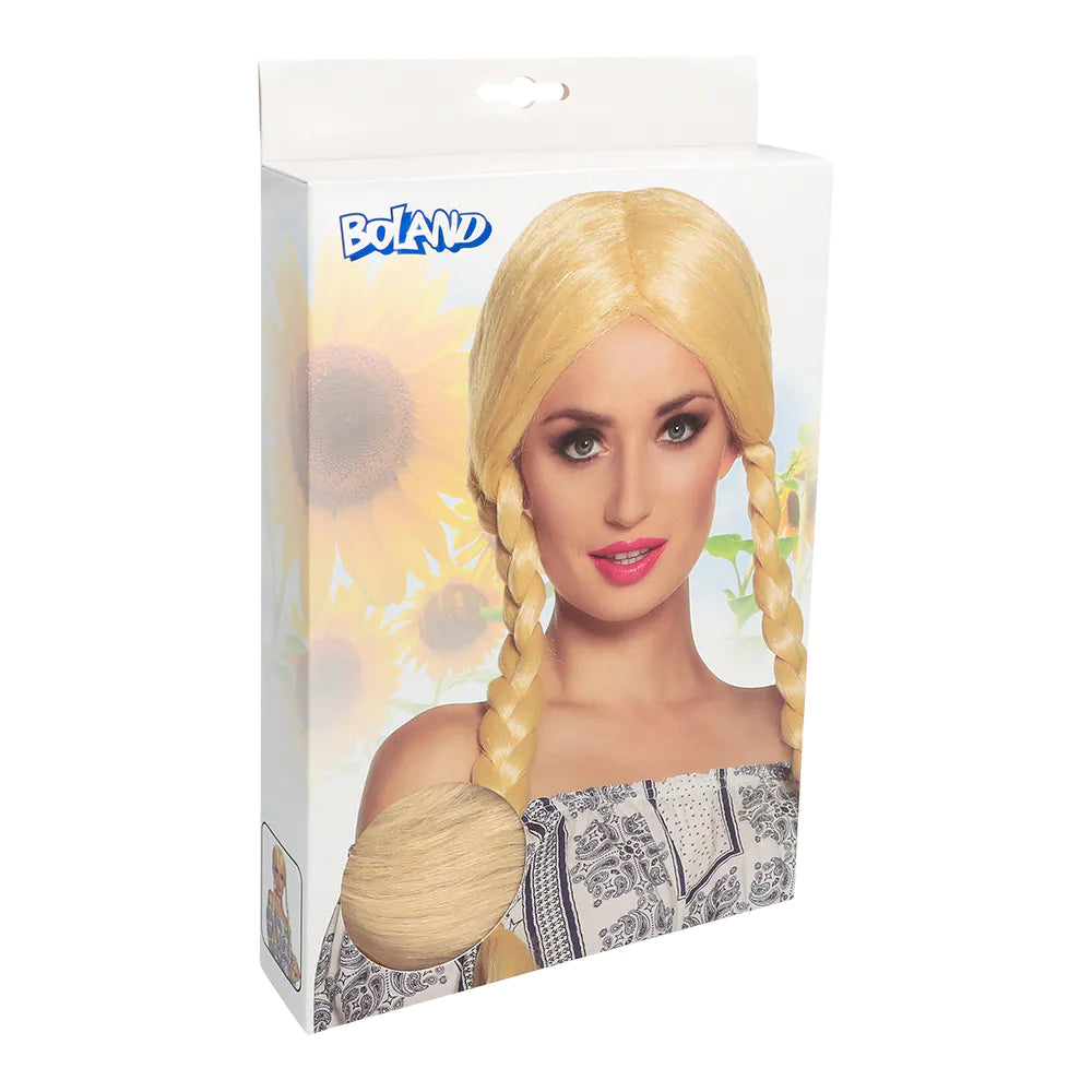 Perücke Natascha – Blonde Damenperücke mit zwei langen Zöpfen für Kostüme 2