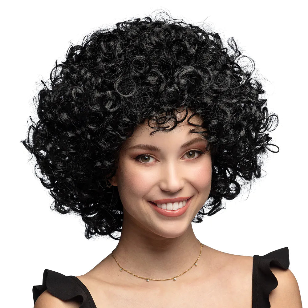 Perücke Candice schwarz Afro-Lockenperücke für Damen Herren Karneval-Kostüm