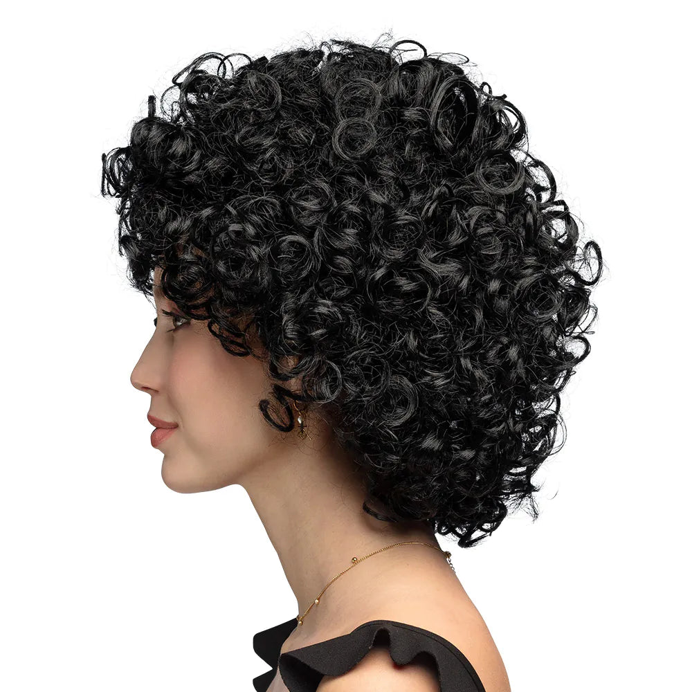 Perücke Candice schwarz Afro-Lockenperücke für Damen Herren Karneval-Kostüm 2